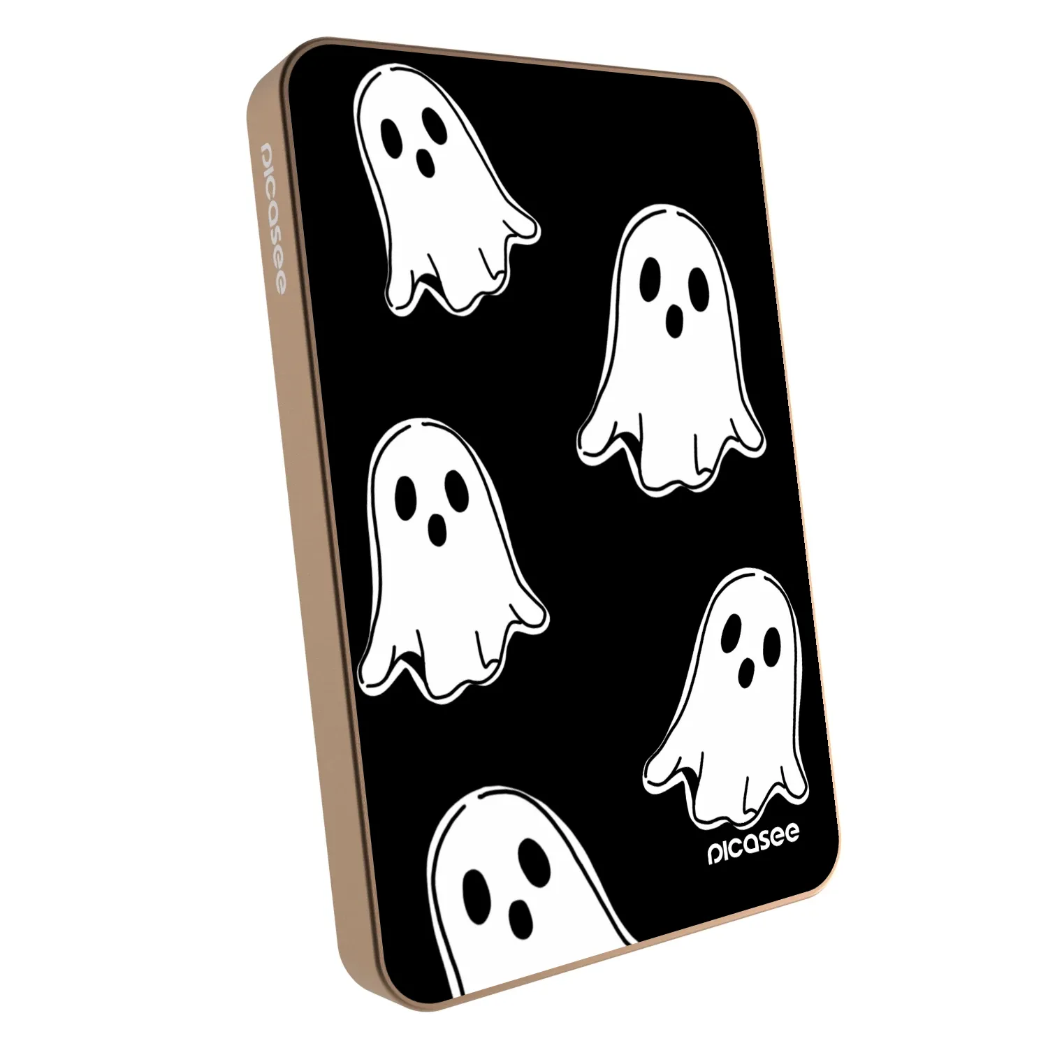 Picasee Prenosna baterija z MagSafe 5 000 mAh Zlati - Black ghosts