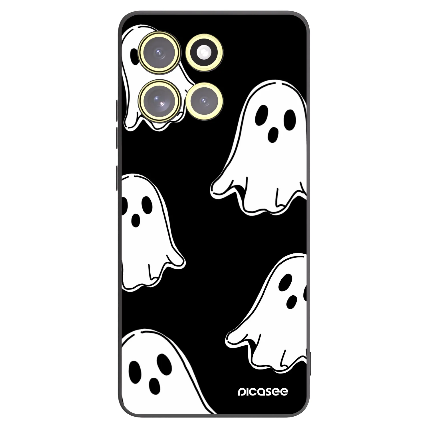 Picasee silikonski črni ovitek za Motorola Moto G86 5G - Black ghosts