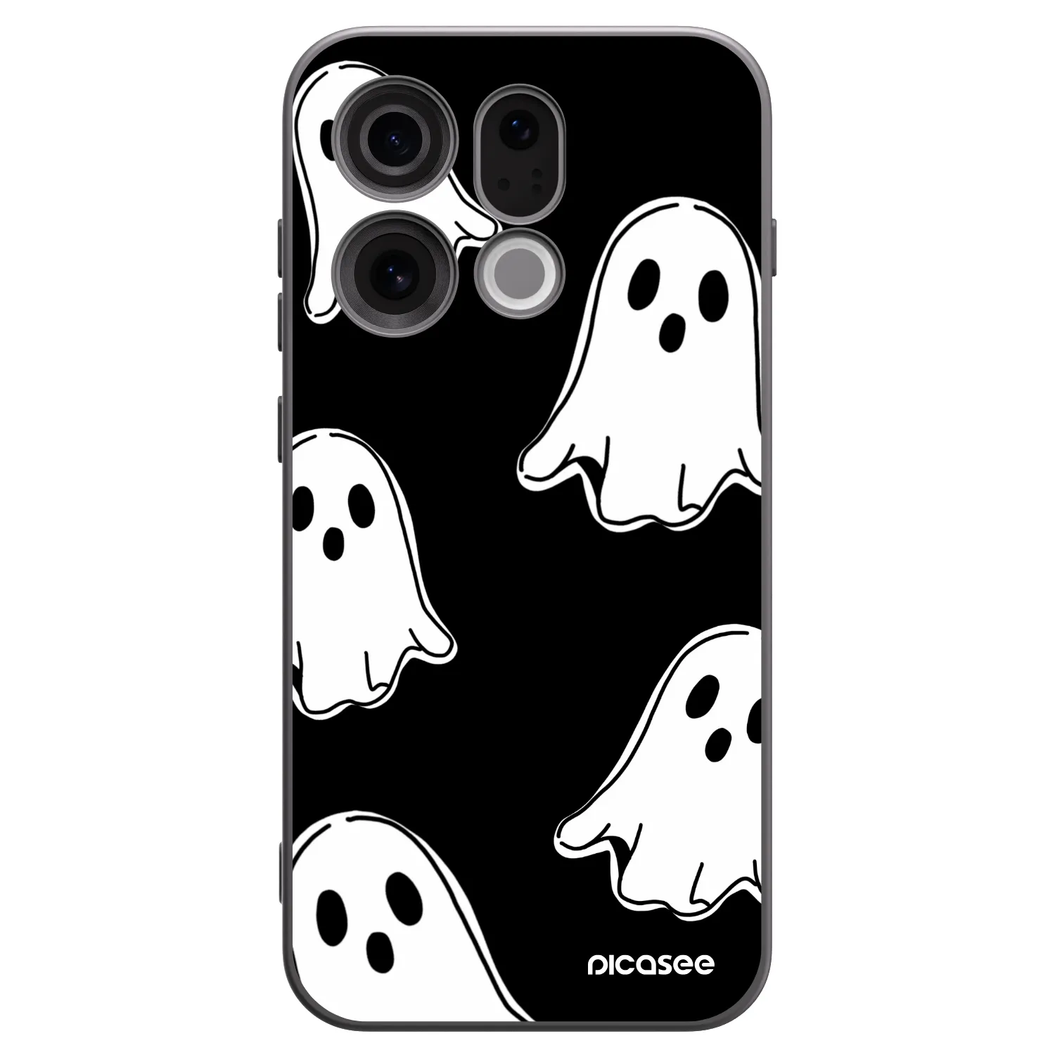 Picasee silikonski črni ovitek za OPPO Find X9 - Black ghosts