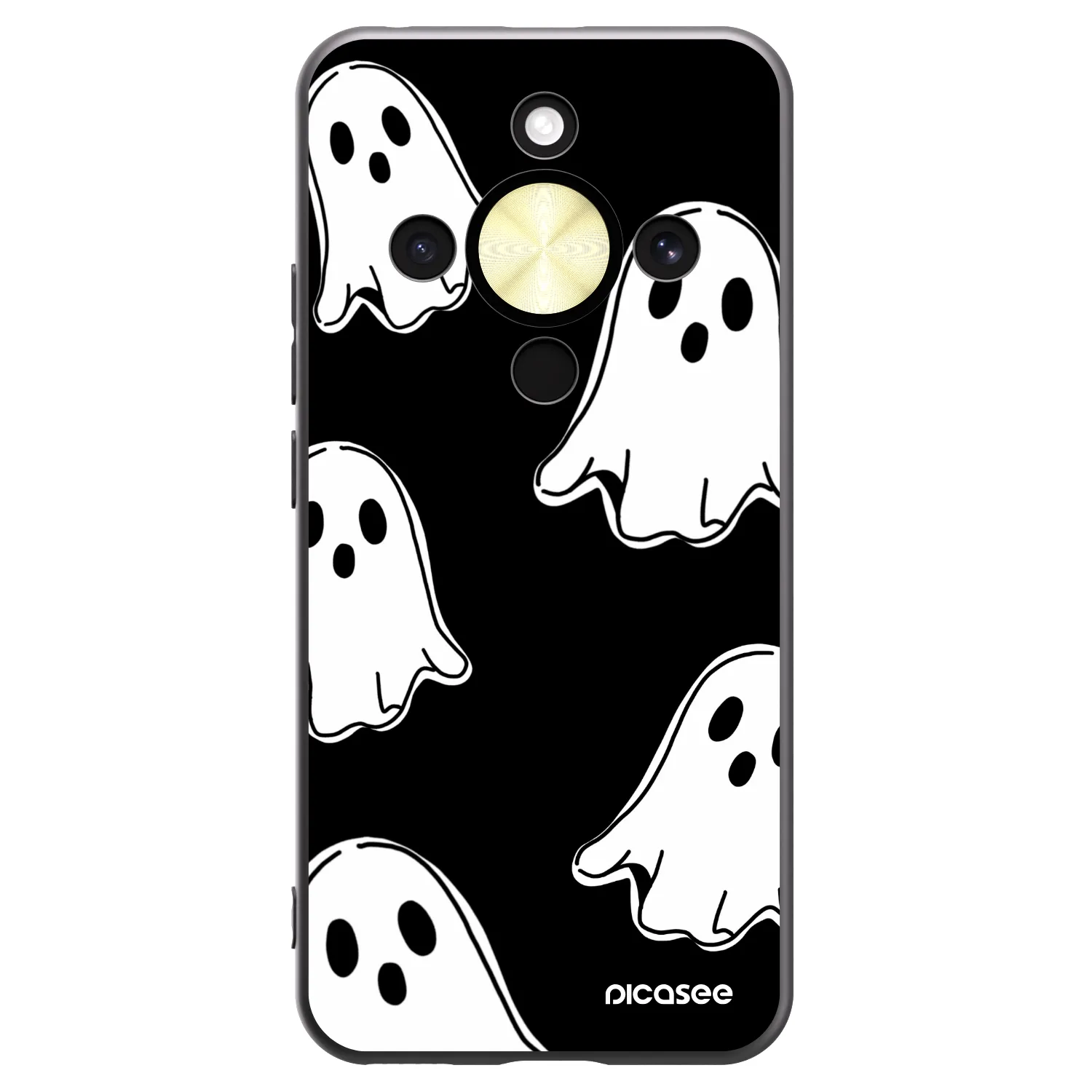 Picasee silikonski črni ovitek za Honor Magic8 Lite 5G - Black ghosts