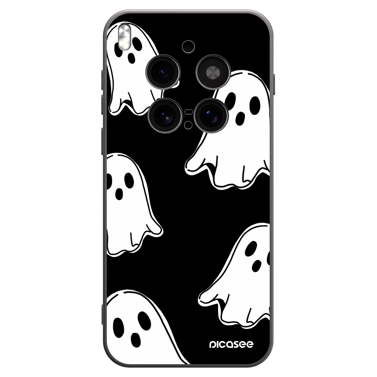 Picasee silikonski črni ovitek za Vivo X300 Pro - Black ghosts