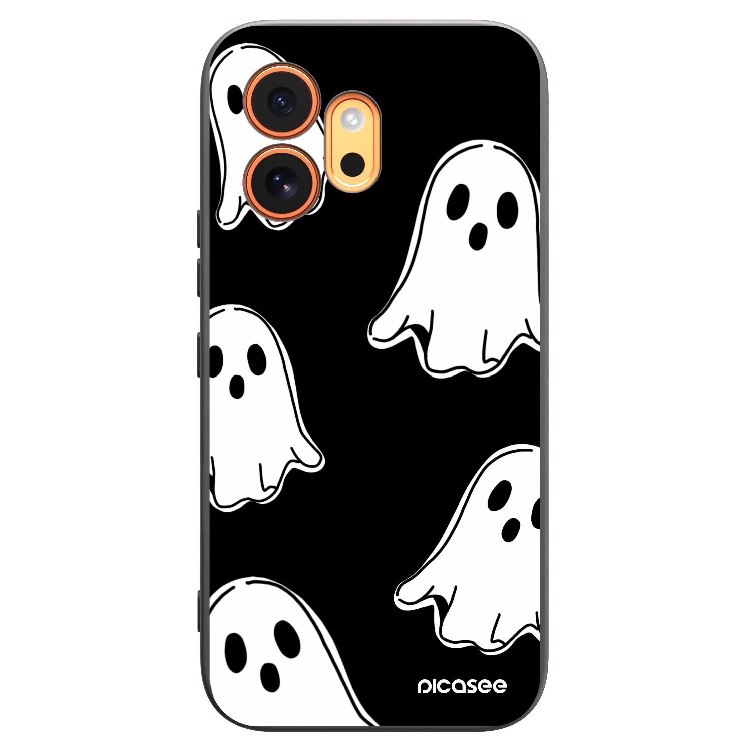 Picasee silikonski črni ovitek za Honor 600 - Black ghosts