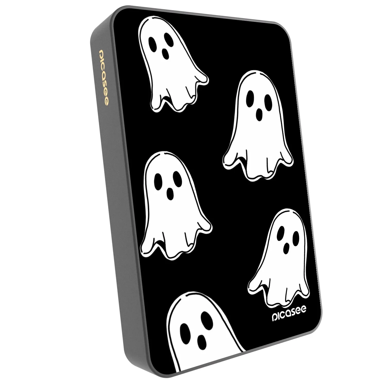Picasee Prenosna baterija z MagSafe 10 000 mAh Siva - Black ghosts