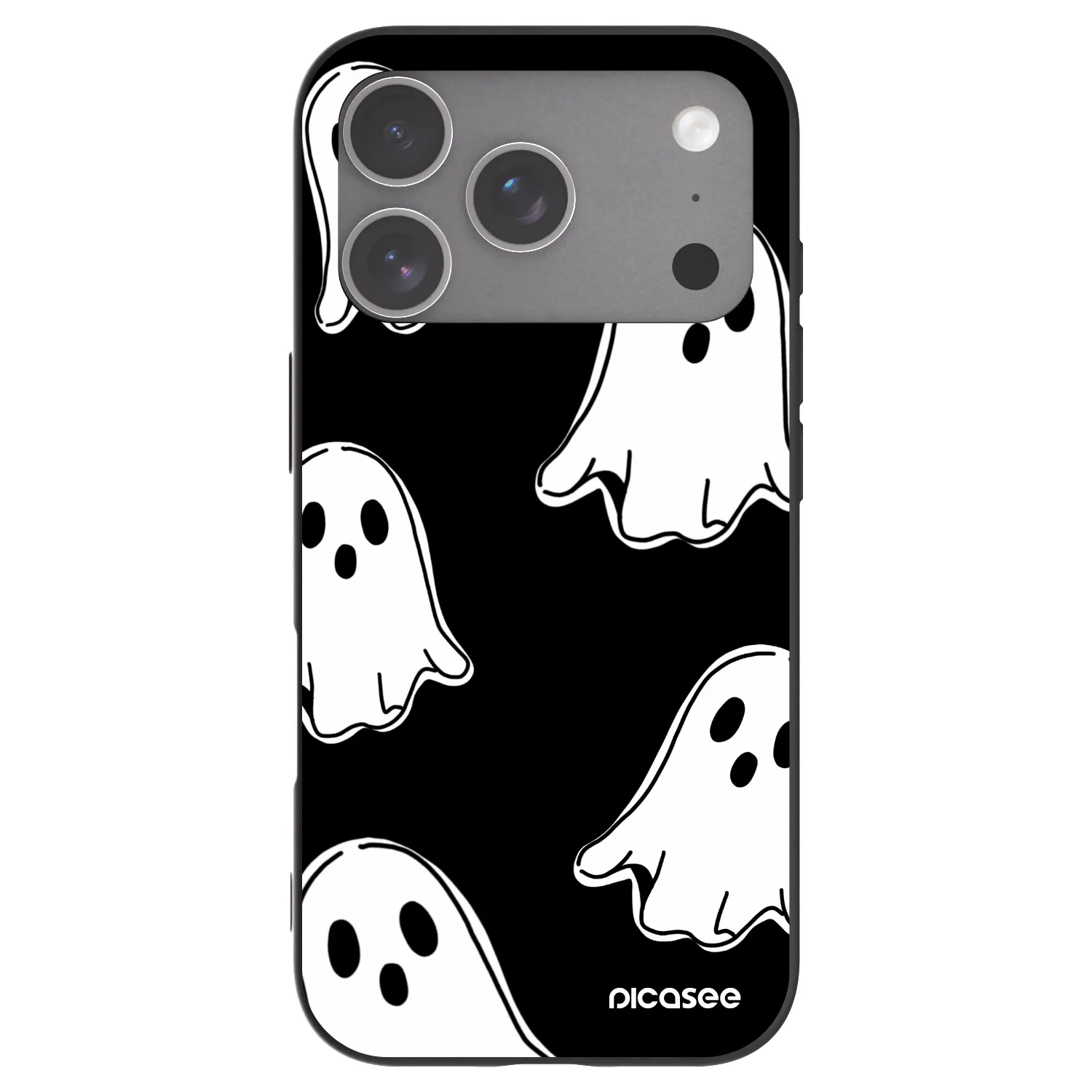 Picasee silikonski črni ovitek za Apple iPhone 18 Pro - Black ghosts