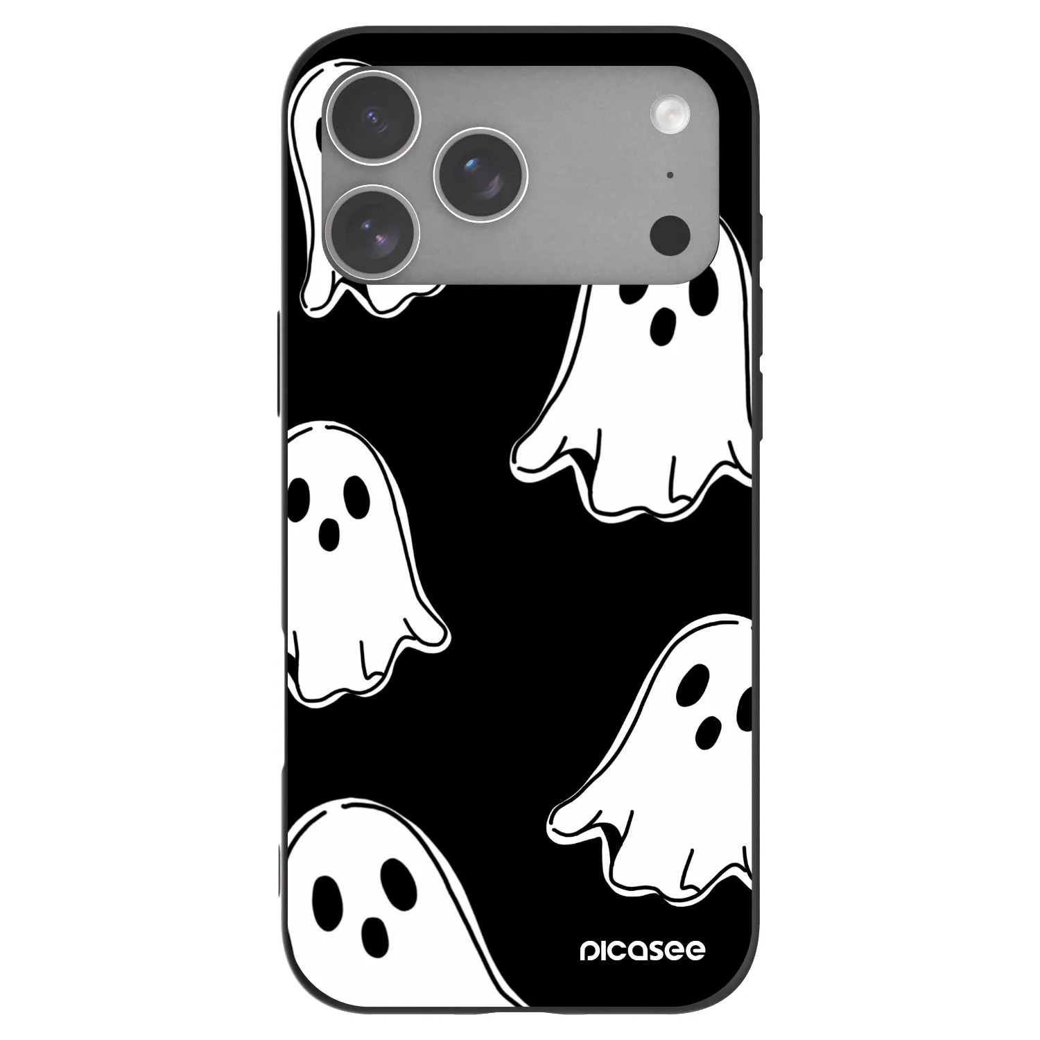 Picasee silikonski črni ovitek za Apple iPhone 18 Pro Max - Black ghosts