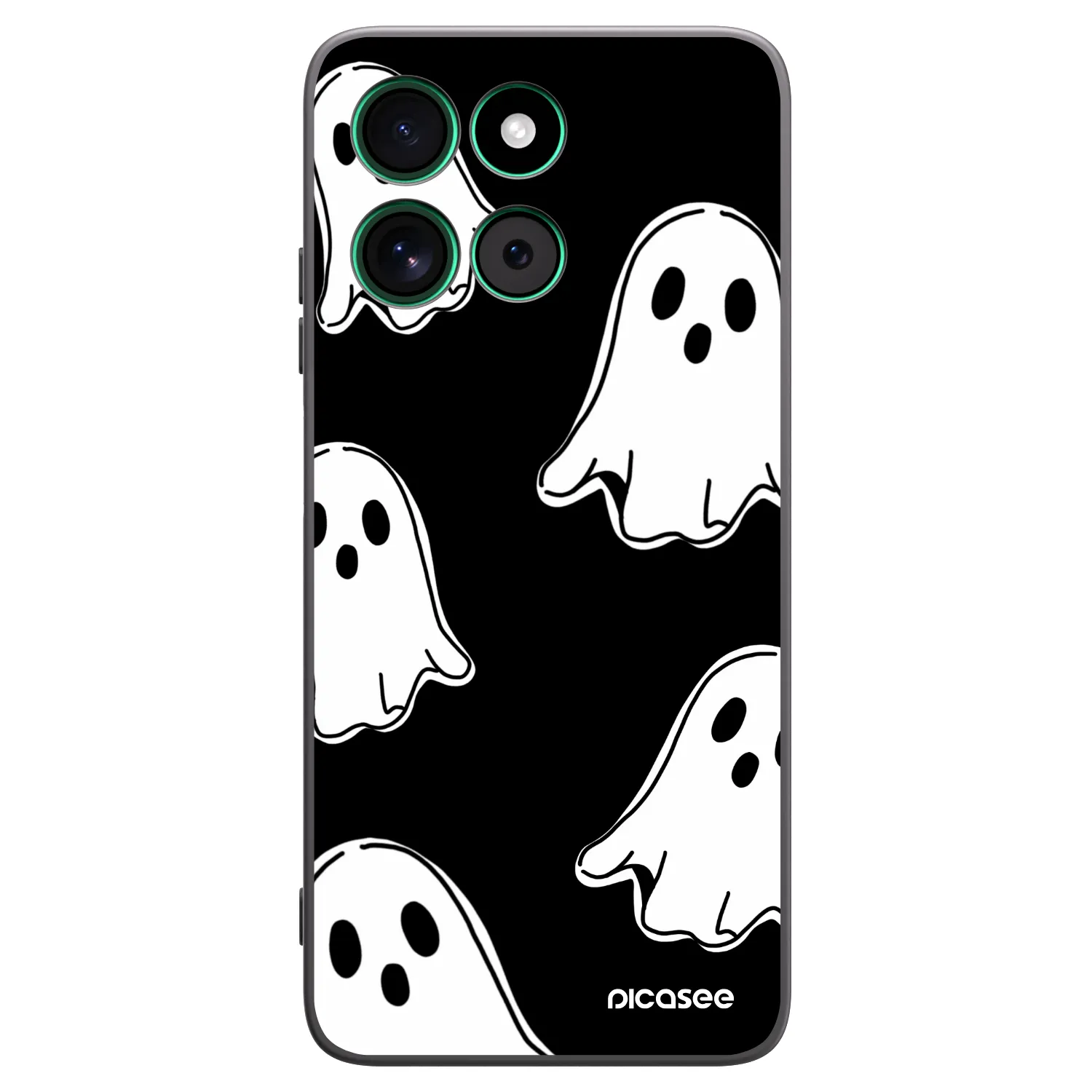 Picasee silikonski črni ovitek za Motorola Moto G57 Power - Black ghosts