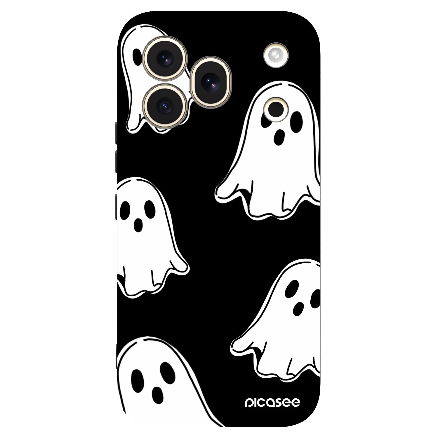 Picasee silikonski črni ovitek za Honor 600 Pro - Black ghosts