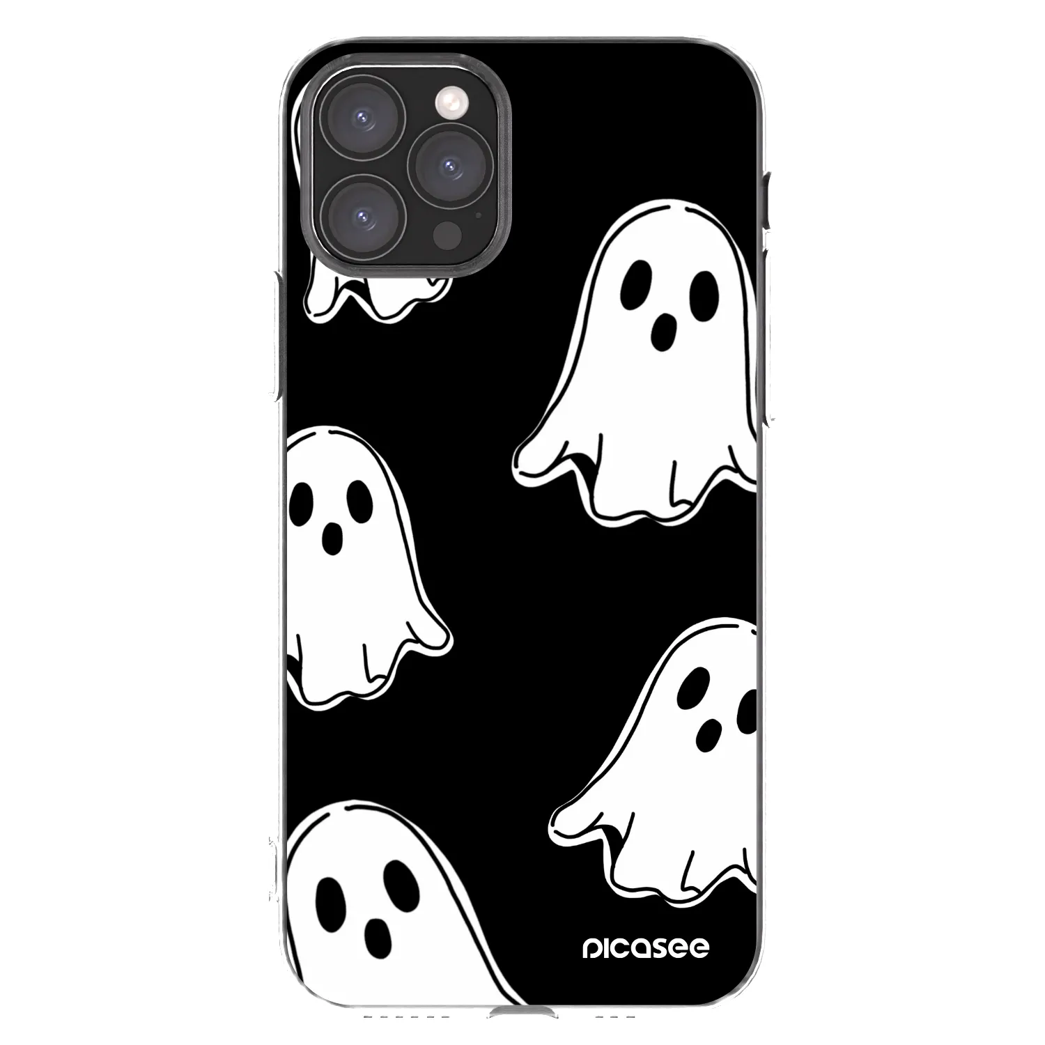 Picasee silikonski prozorni ovitek za Apple iPhone 11 Pro - Black ghosts