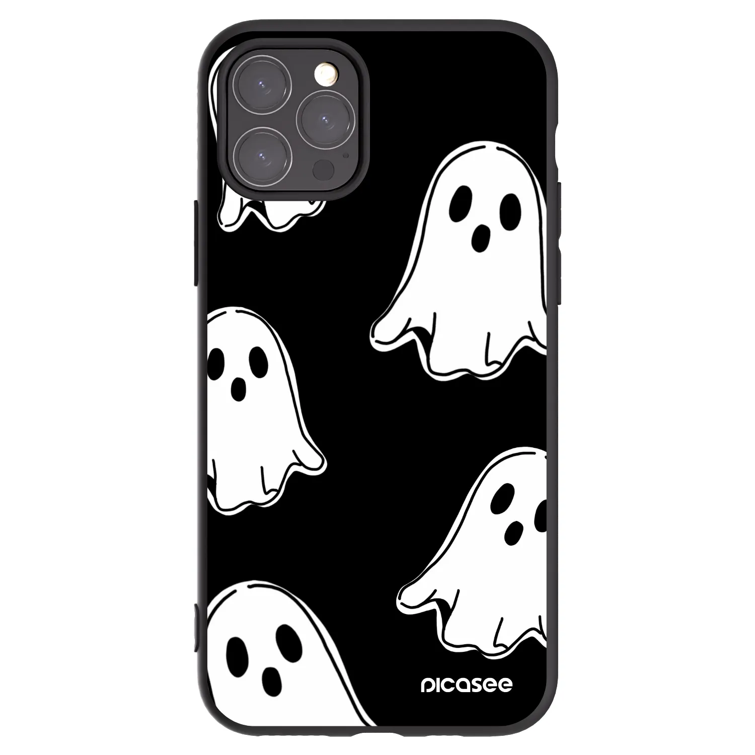 Picasee silikonski črni ovitek za Apple iPhone 11 Pro - Black ghosts