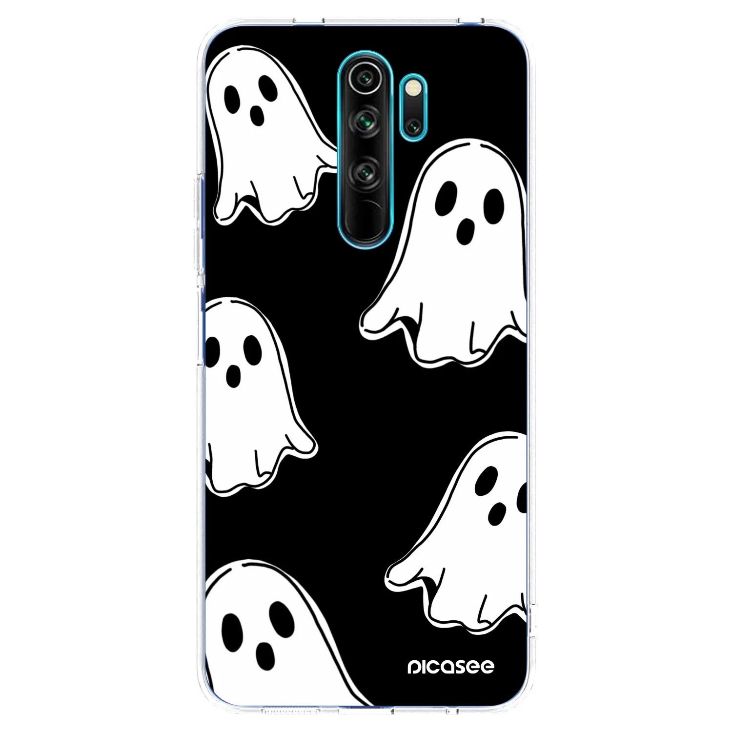 Picasee silikonski prozorni ovitek za Xiaomi Redmi Note 8 Pro - Black ghosts