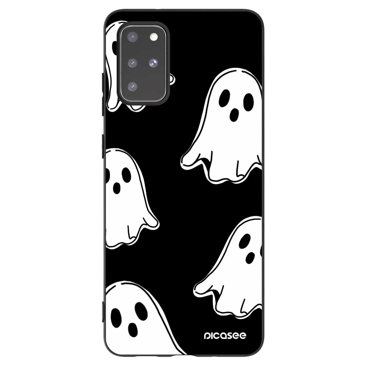 Picasee silikonski črni ovitek za Samsung Galaxy S20+ G985F - Black ghosts