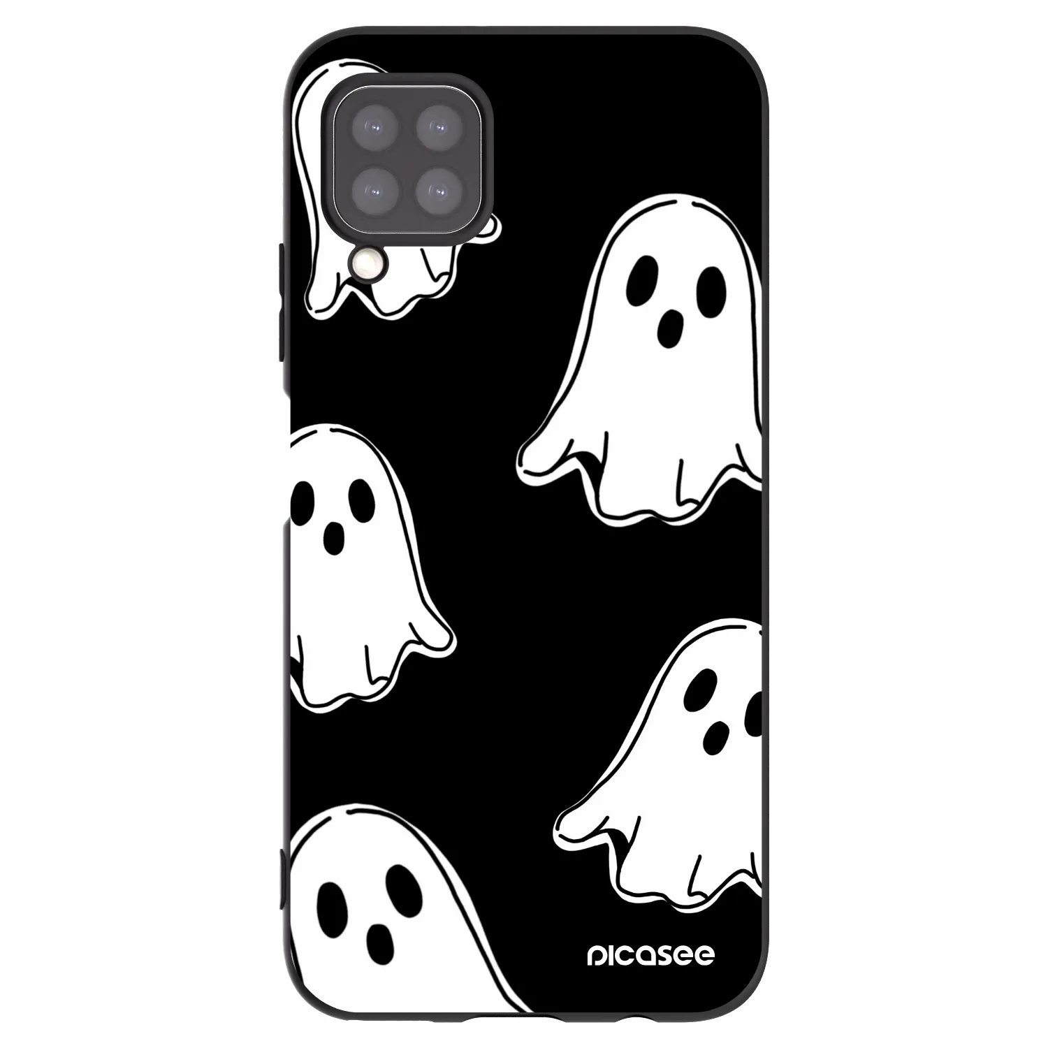Picasee silikonski črni ovitek za Huawei P40 Lite - Black ghosts