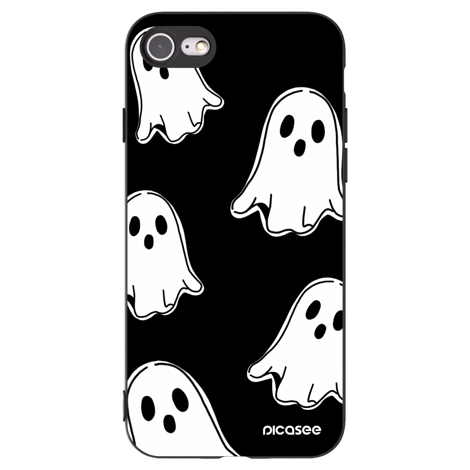 Picasee silikonski črni ovitek za Apple iPhone SE 2020 - Black ghosts