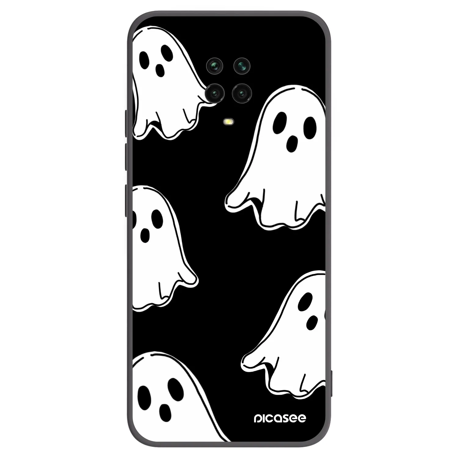 Picasee silikonski črni ovitek za Xiaomi Redmi Note 9 Pro - Black ghosts