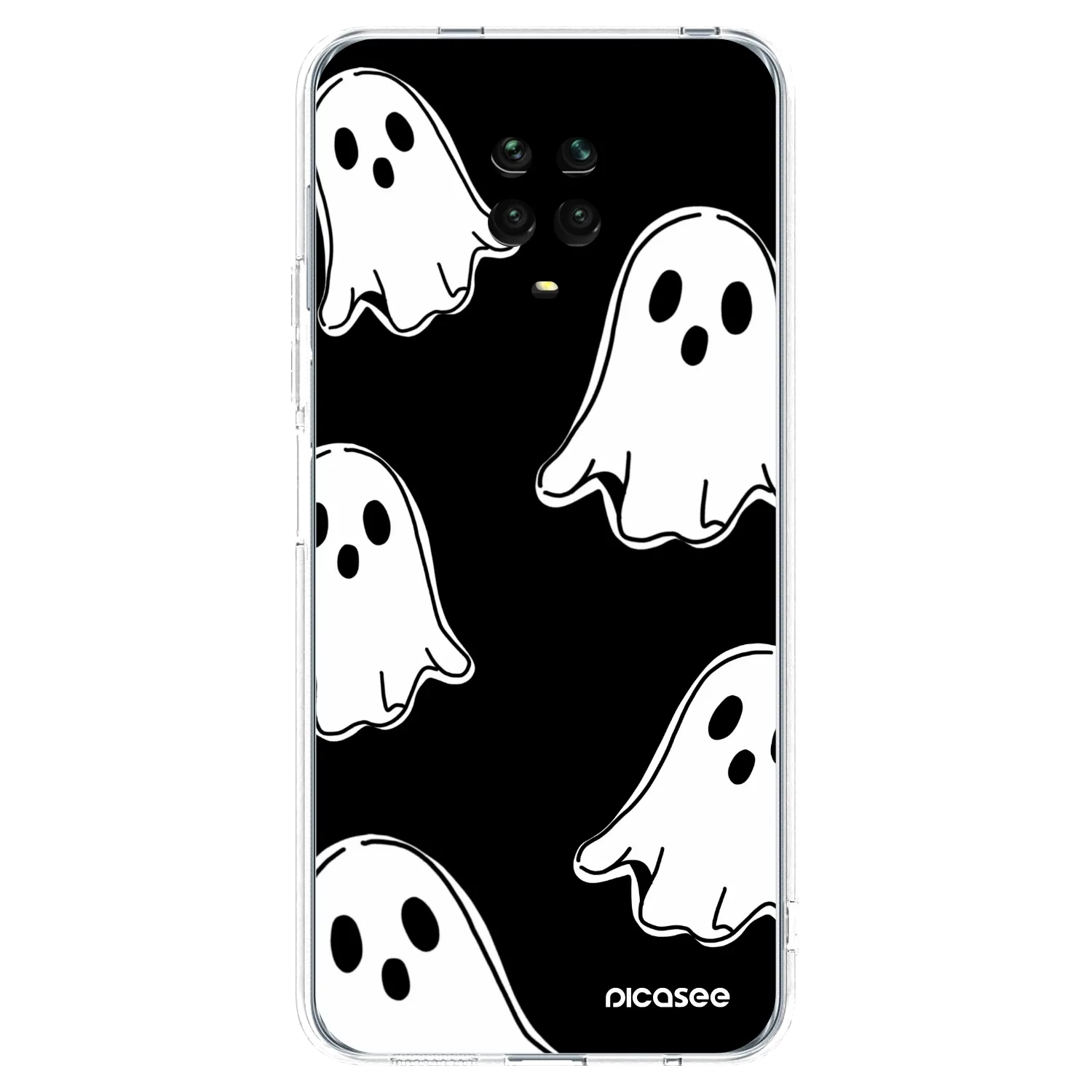 Picasee silikonski prozorni ovitek za Xiaomi Redmi Note 9S - Black ghosts