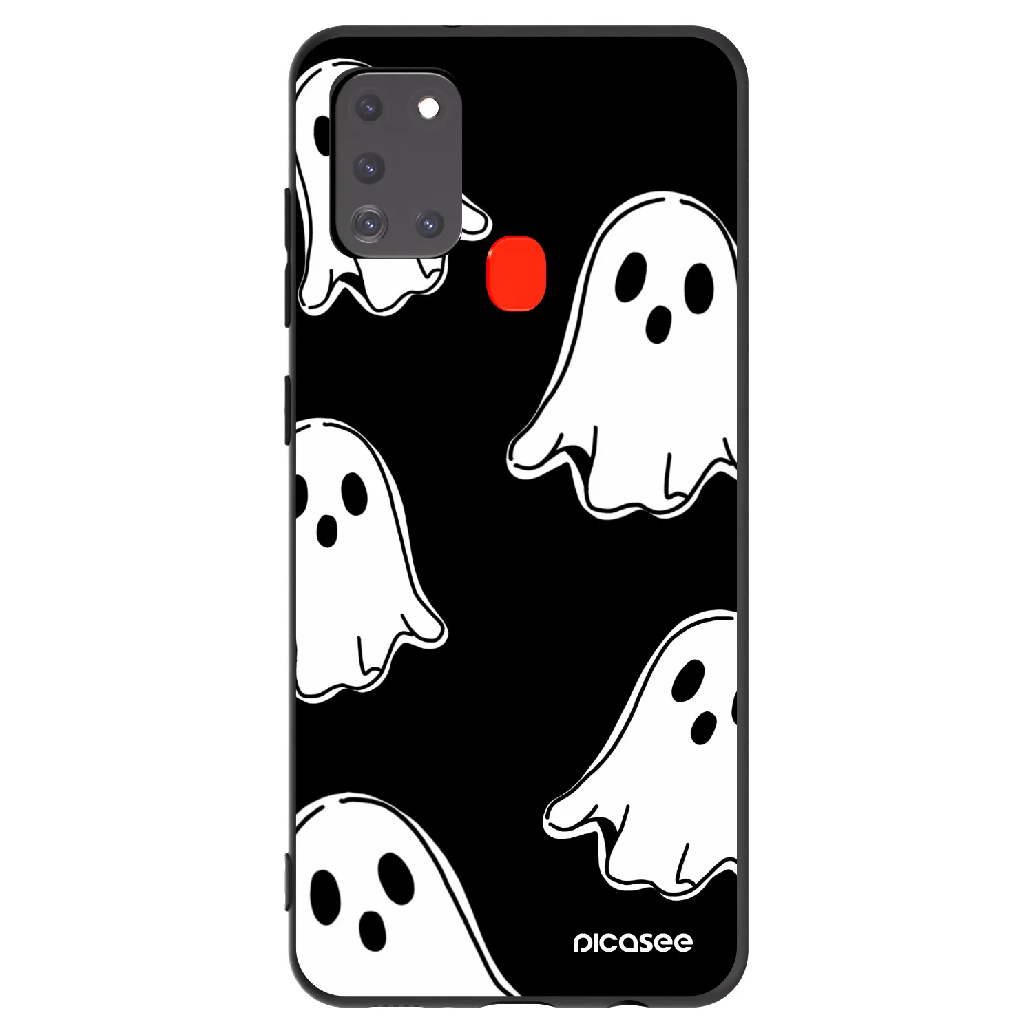 Picasee silikonski črni ovitek za Samsung Galaxy A21s - Black ghosts