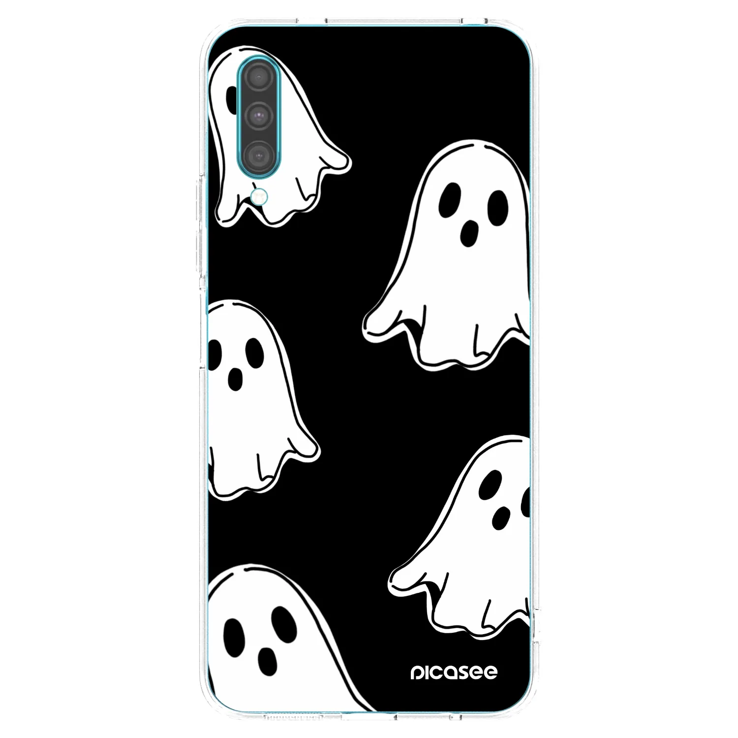Picasee silikonski prozorni ovitek za Samsung Galaxy A30s A307F - Black ghosts