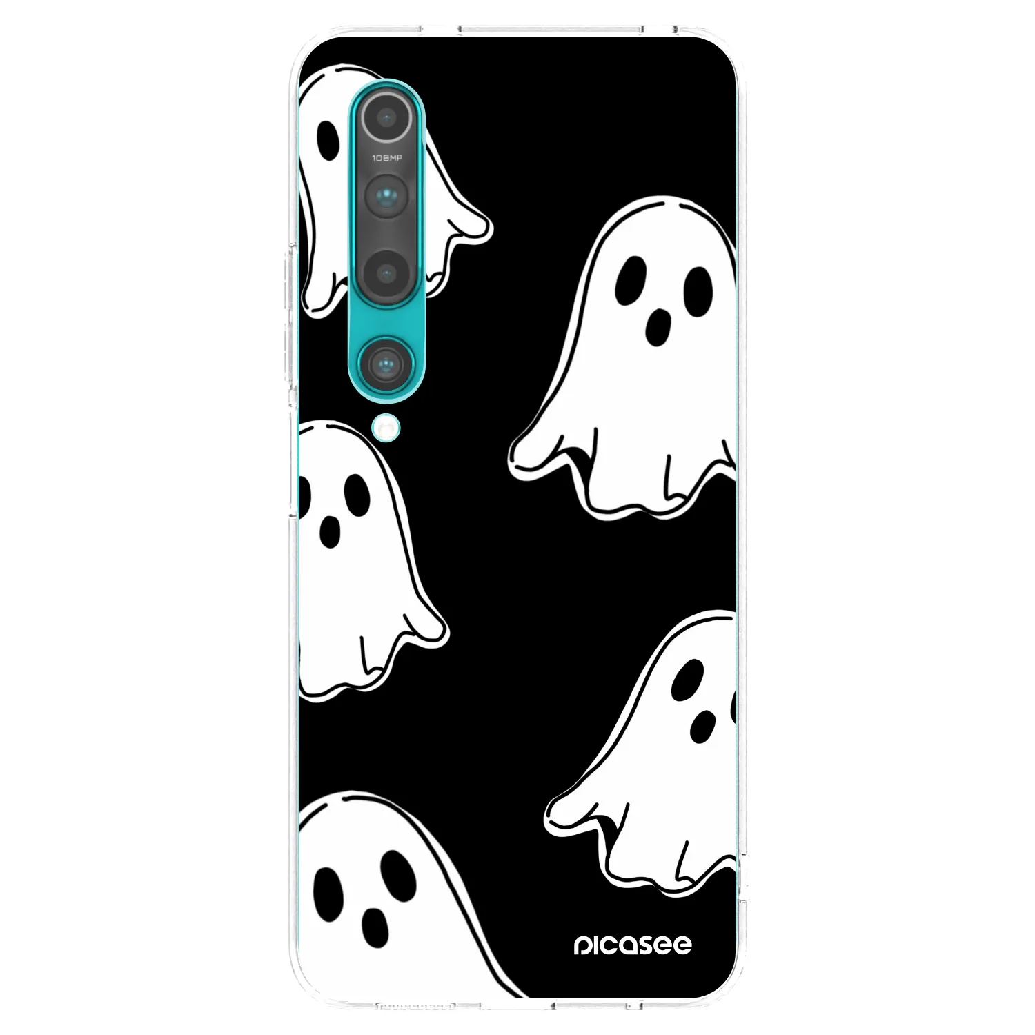 Picasee silikonski prozorni ovitek za Xiaomi Mi 10 - Black ghosts