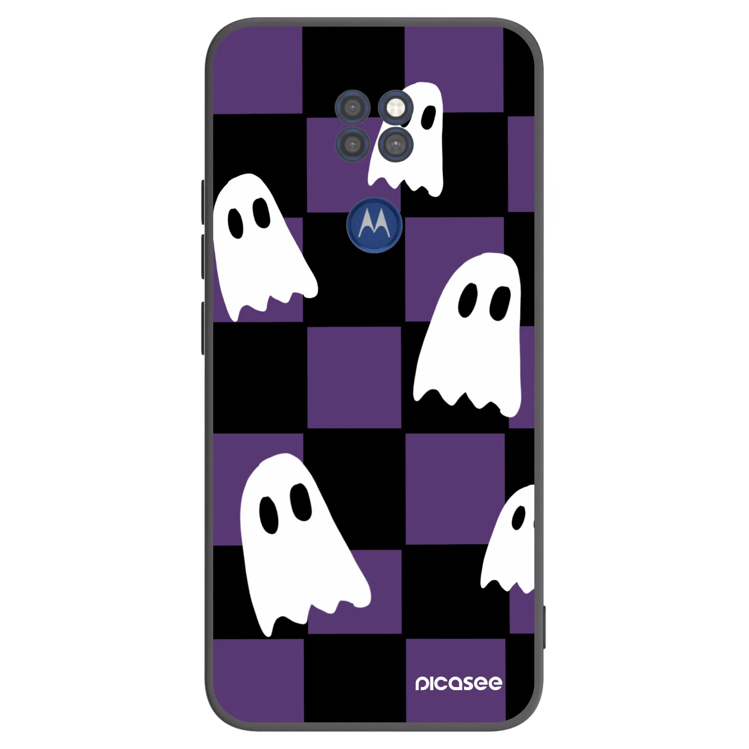 Picasee silikonski črni ovitek za Motorola Moto G9 Play - Ghosts