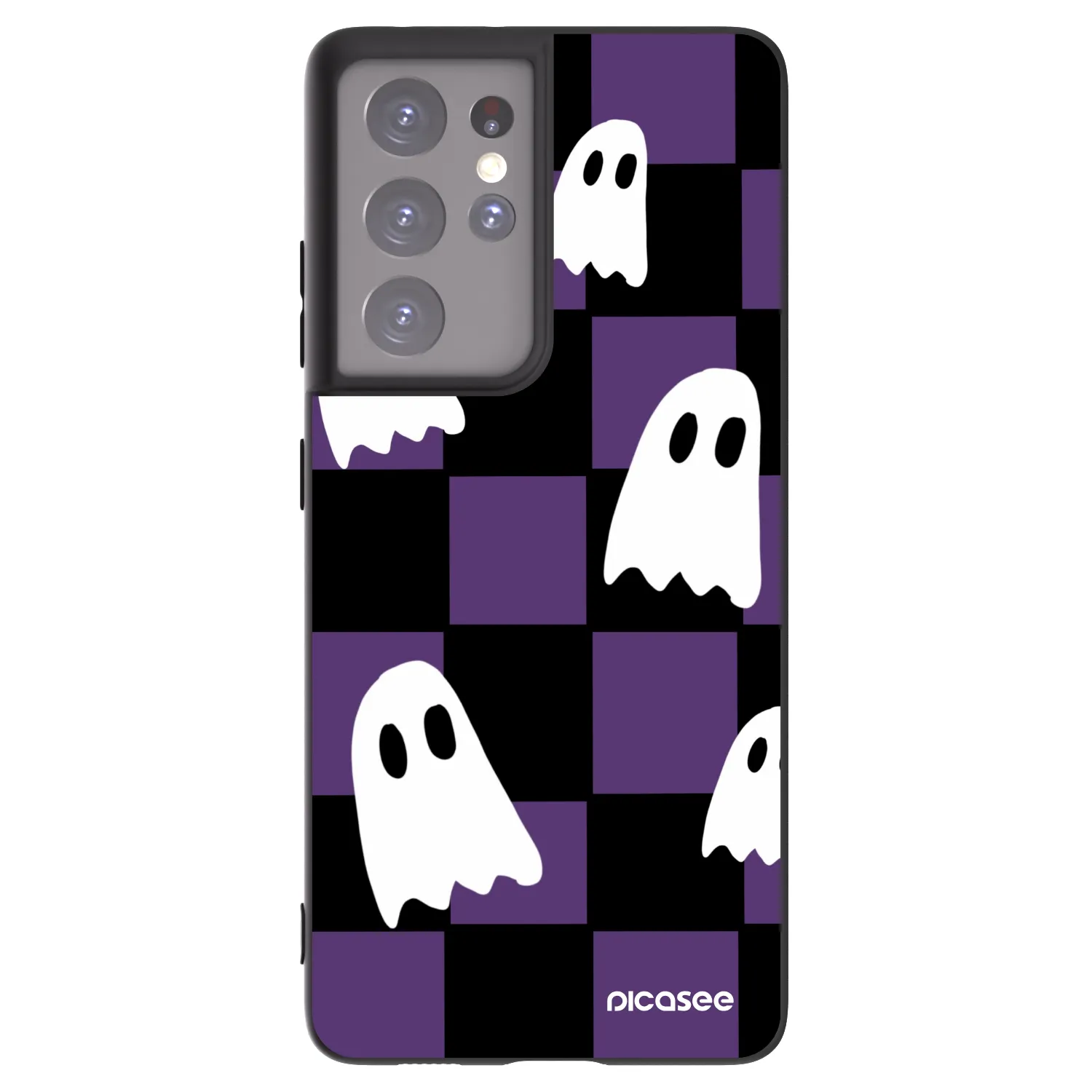 Picasee silikonski črni ovitek za Samsung Galaxy S21 Ultra 5G G998B - Ghosts