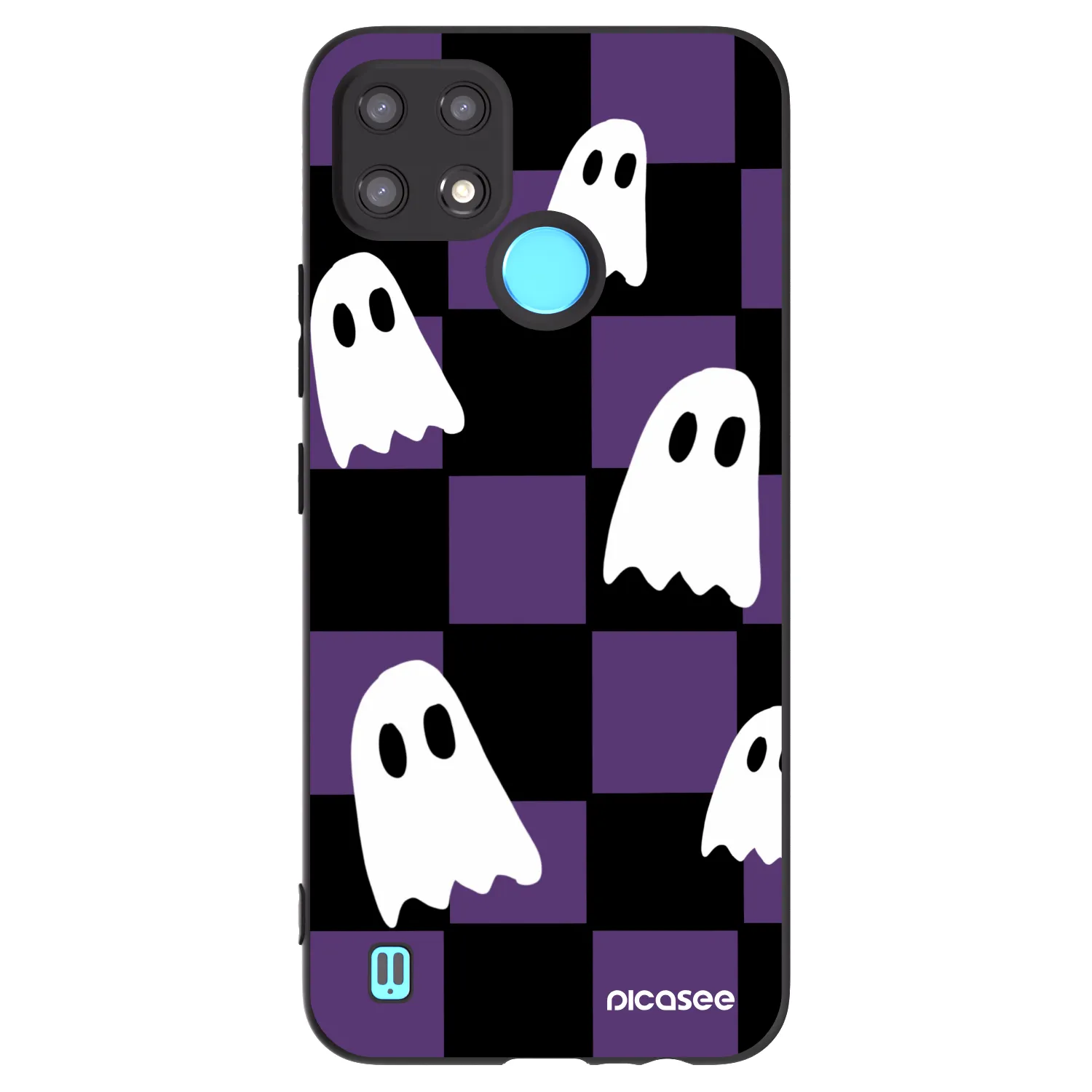 Picasee silikonski črni ovitek za Realme C21 - Ghosts