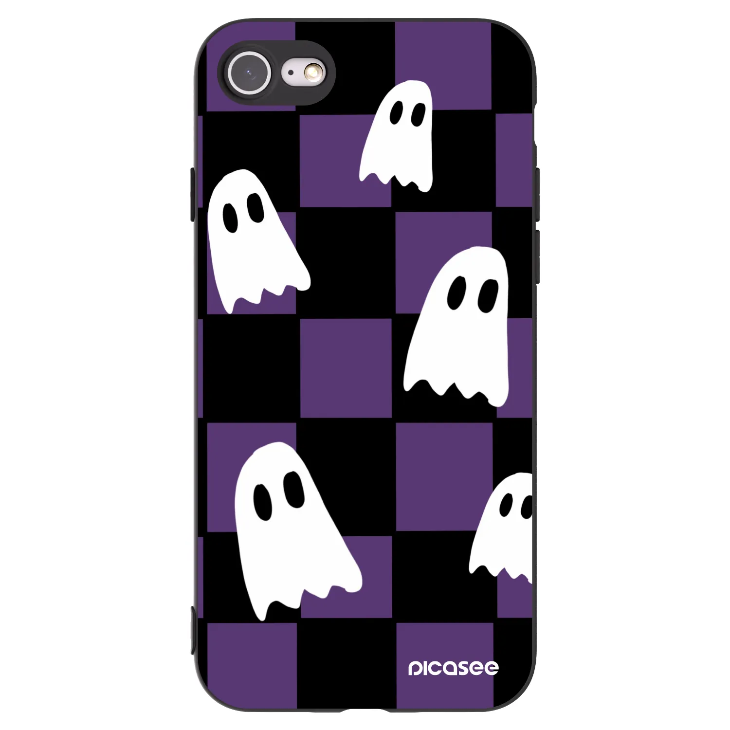 Picasee silikonski črni ovitek za Apple iPhone SE 2022 - Ghosts
