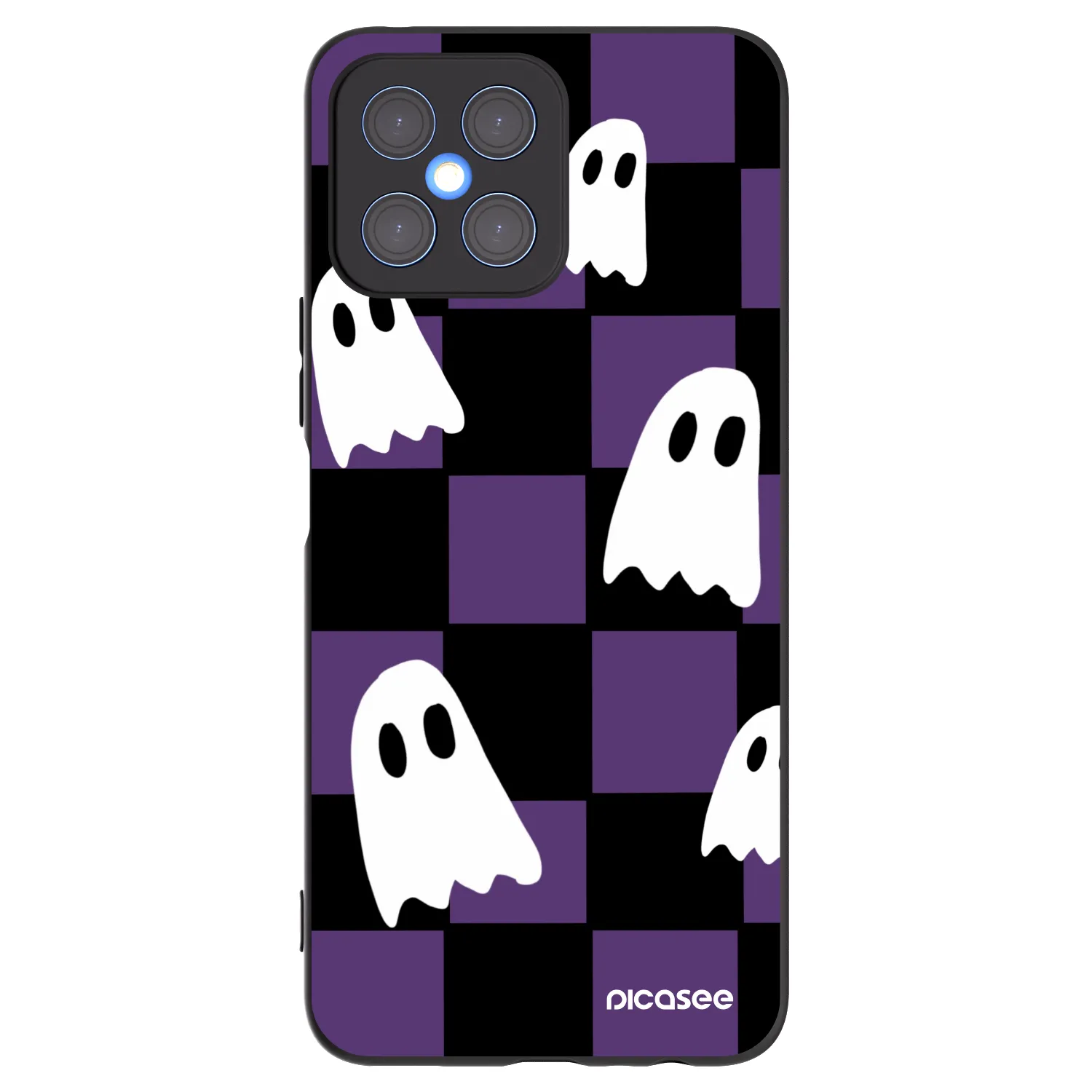 Picasee silikonski črni ovitek za Honor X8 4G - Ghosts