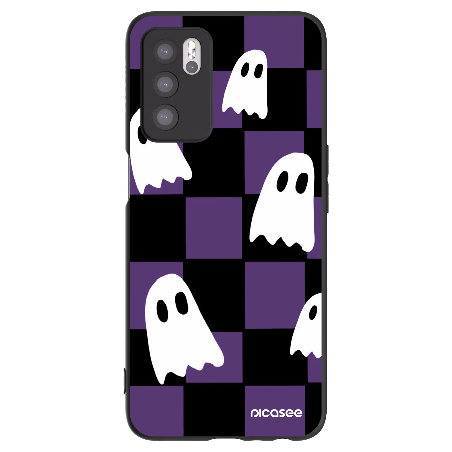 Picasee silikonski črni ovitek za OPPO A16s - Ghosts