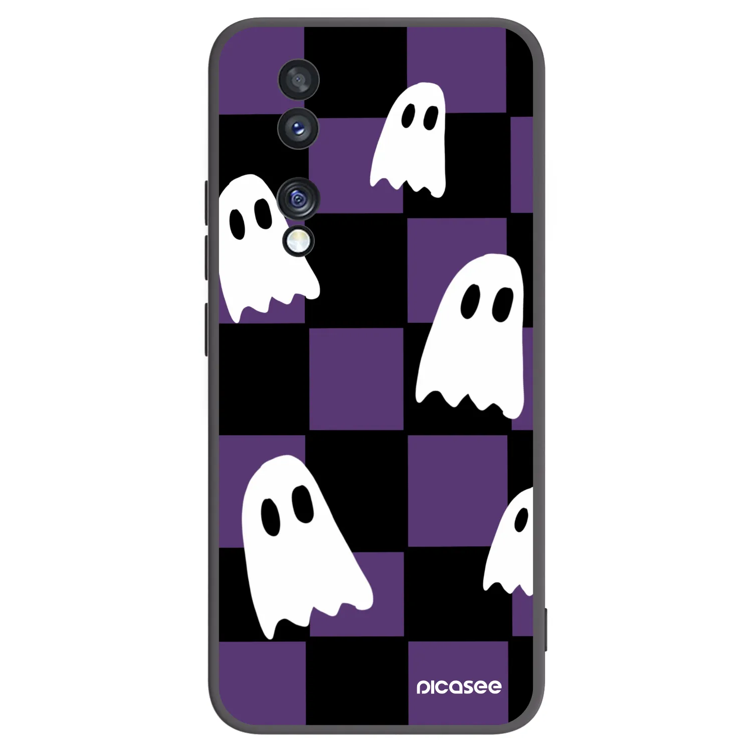 Picasee silikonski črni ovitek za Honor 70 - Ghosts