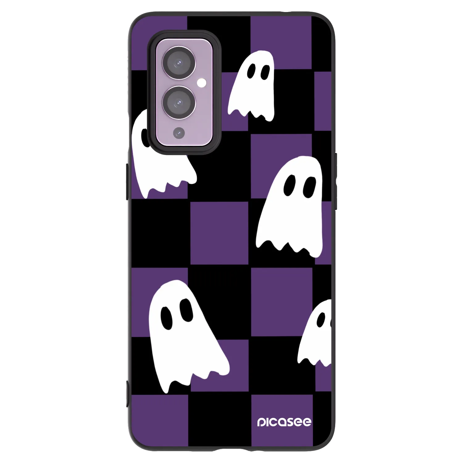 Picasee silikonski črni ovitek za OnePlus 9 - Ghosts