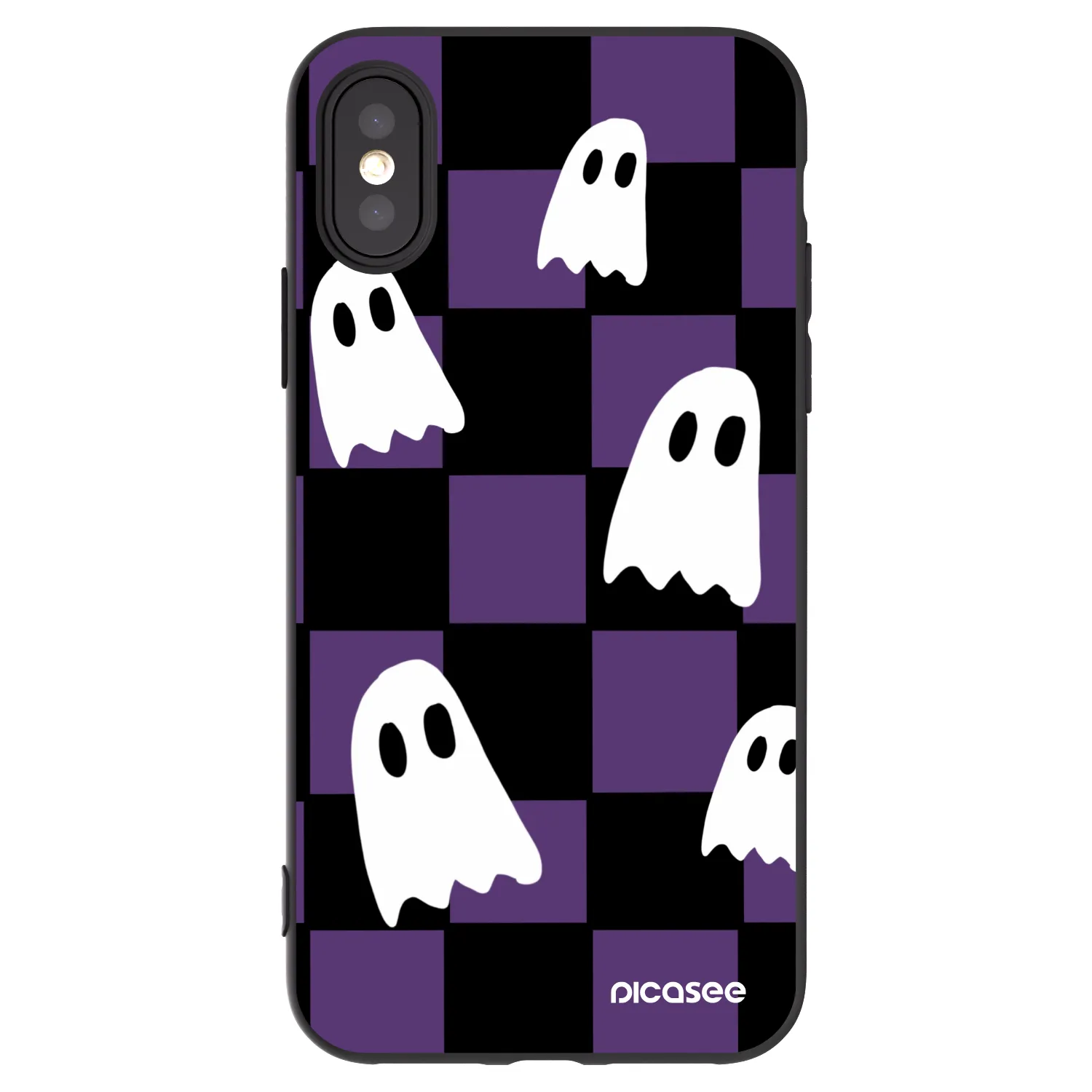 Picasee silikonski črni ovitek za Apple iPhone X/XS - Ghosts