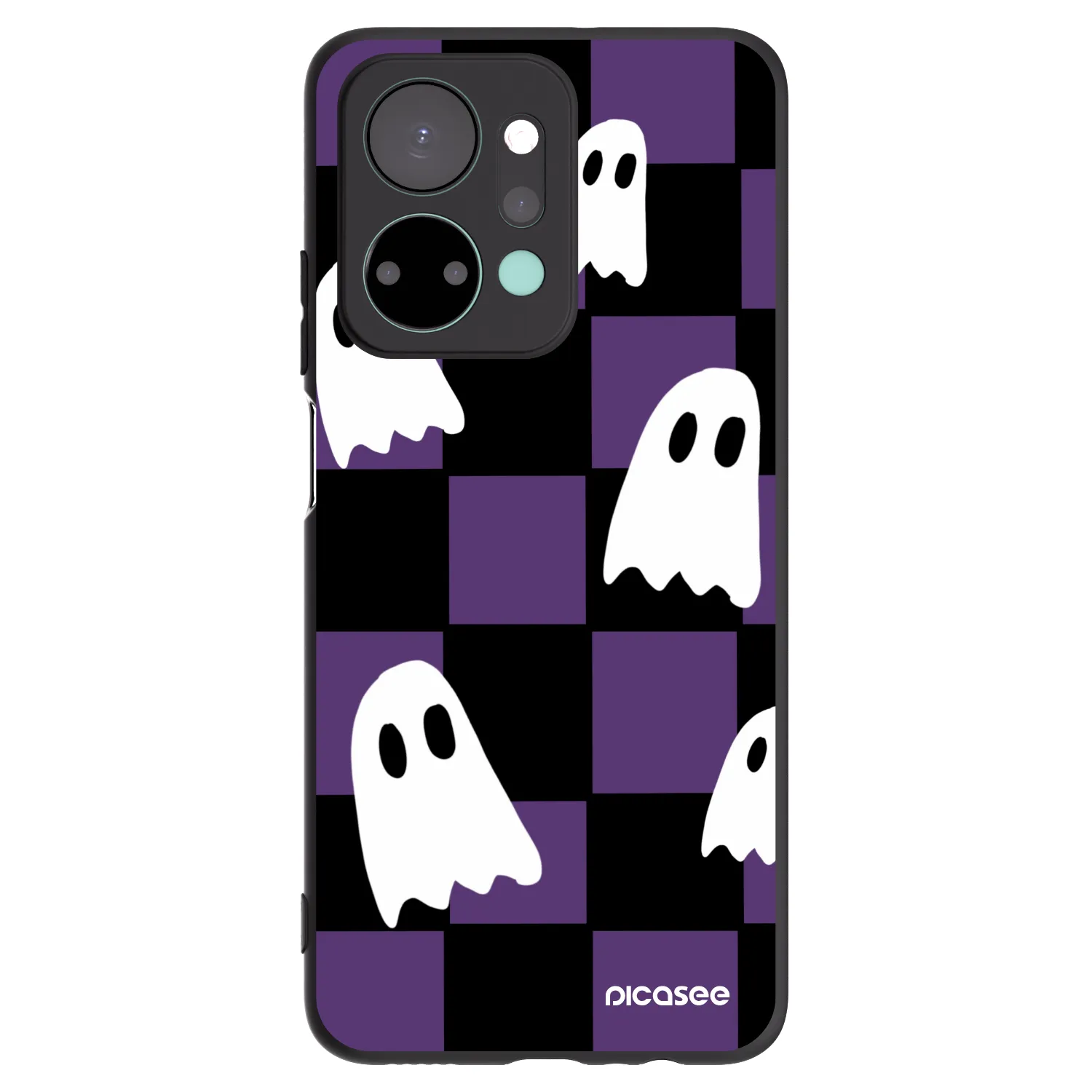 Picasee silikonski črni ovitek za Honor X7a - Ghosts