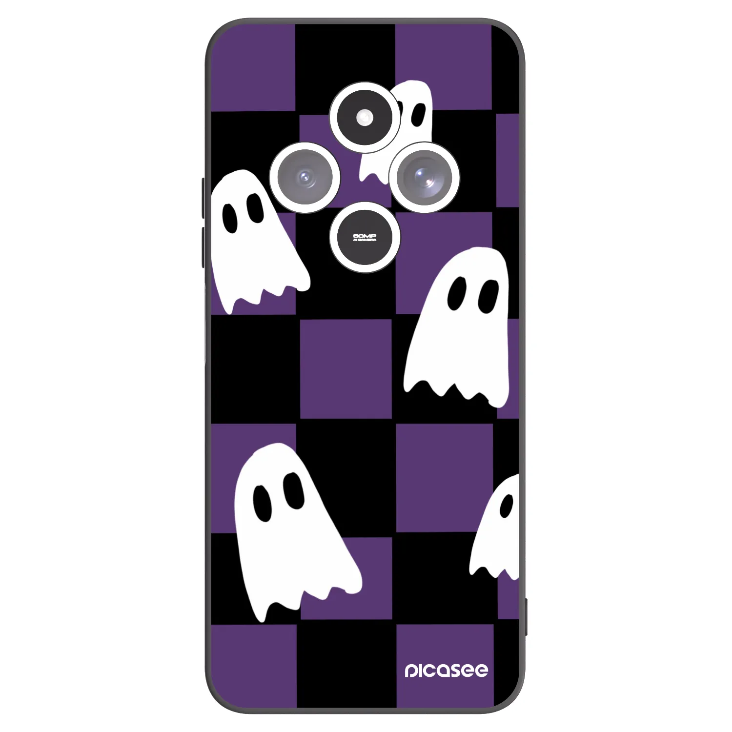 Picasee silikonski črni ovitek za Xiaomi Redmi 14C - Ghosts