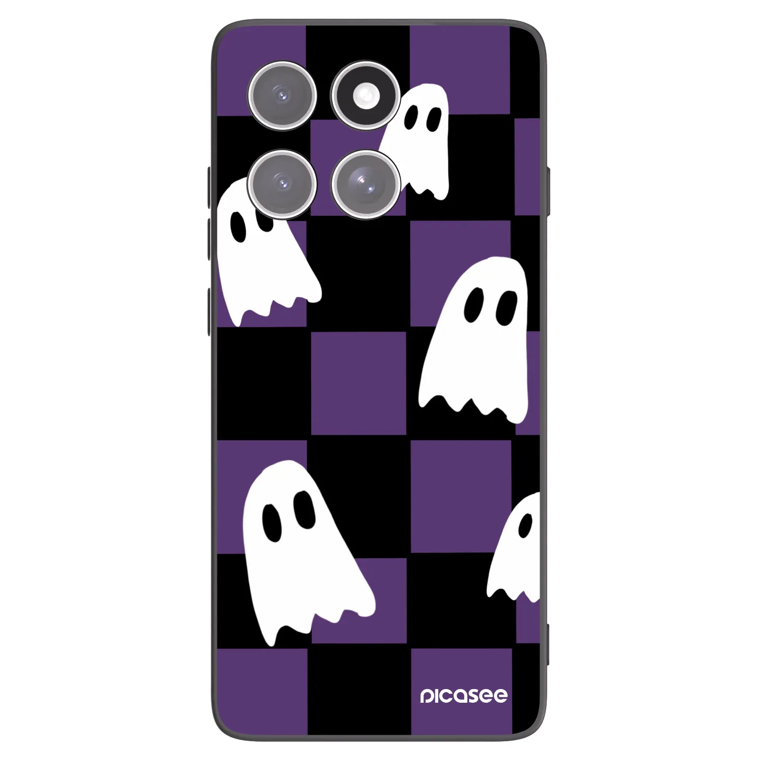 Picasee silikonski črni ovitek za Motorola Edge 60 Pro - Ghosts