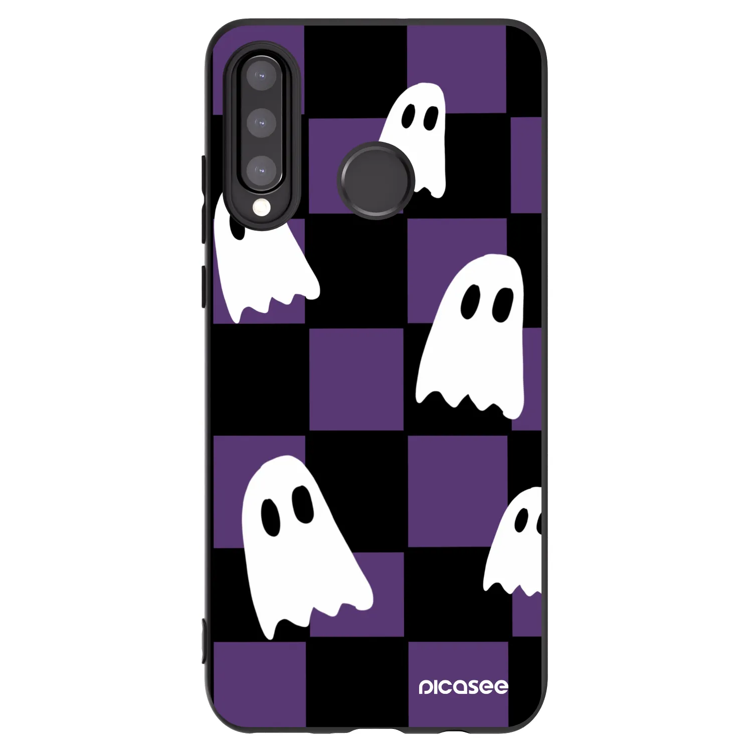 Picasee silikonski črni ovitek za Huawei P30 Lite - Ghosts