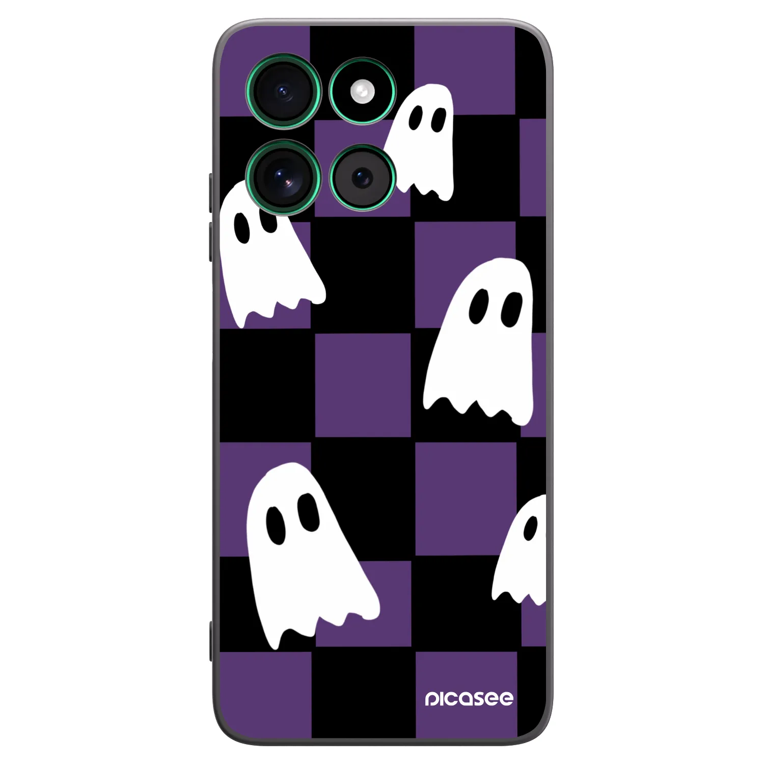 Picasee silikonski črni ovitek za Motorola Moto G57 Power - Ghosts