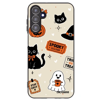 Picasee silikonski črni ovitek za Samsung Galaxy A15 A156B 5G - Halloween stickers