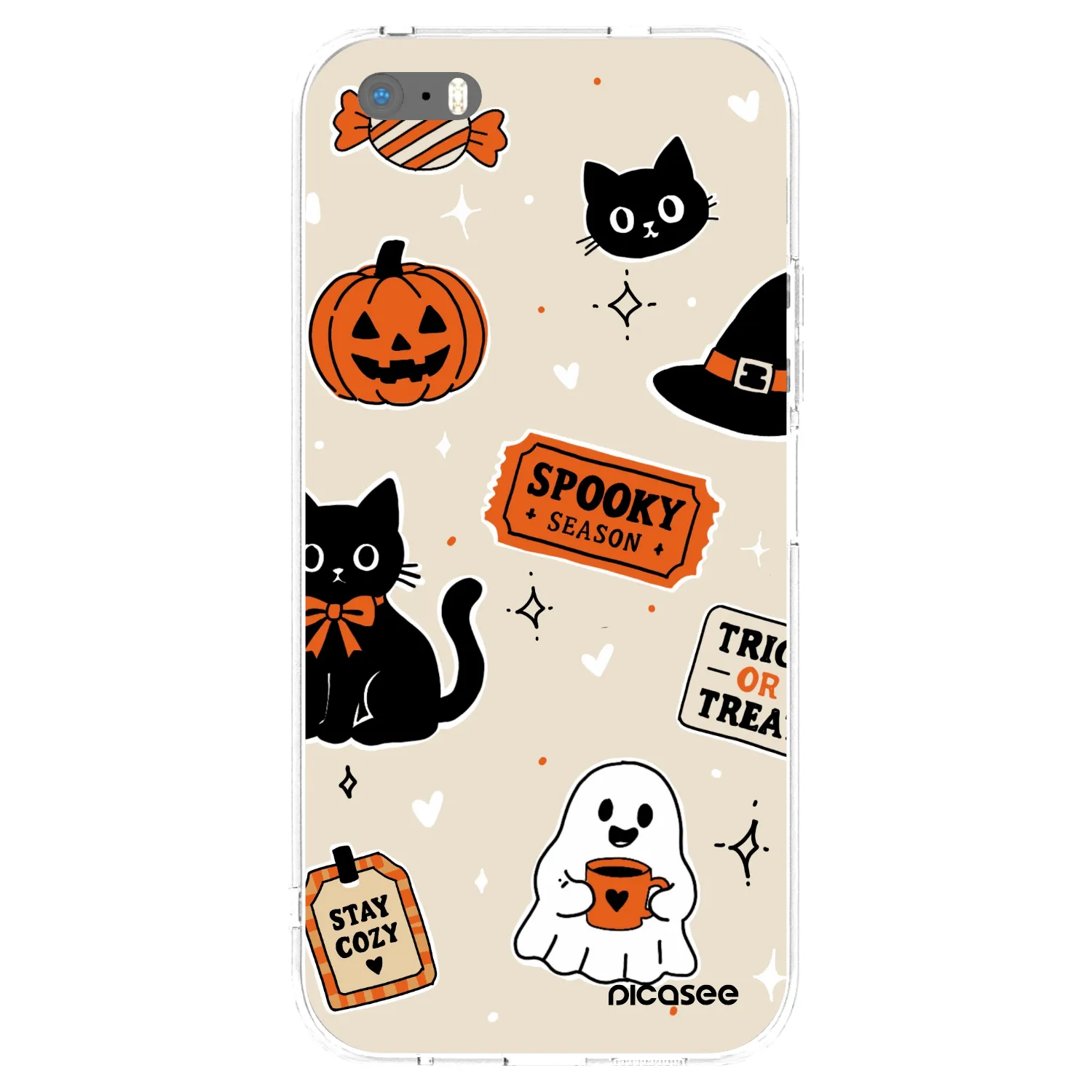 Picasee silikonski prozorni ovitek za Apple iPhone 5/5S/SE - Halloween stickers