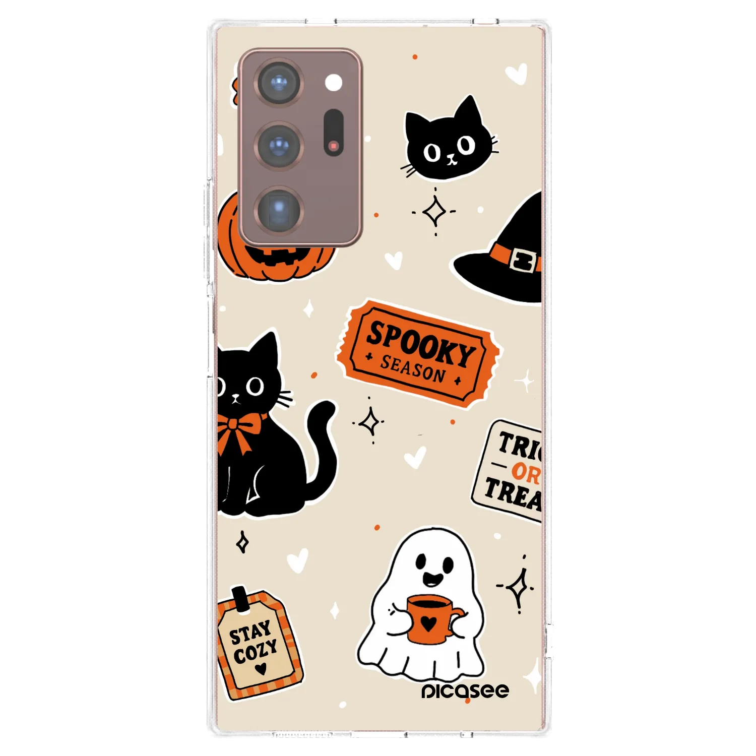 Picasee silikonski prozorni ovitek za Samsung Galaxy Note 20 Ultra - Halloween stickers