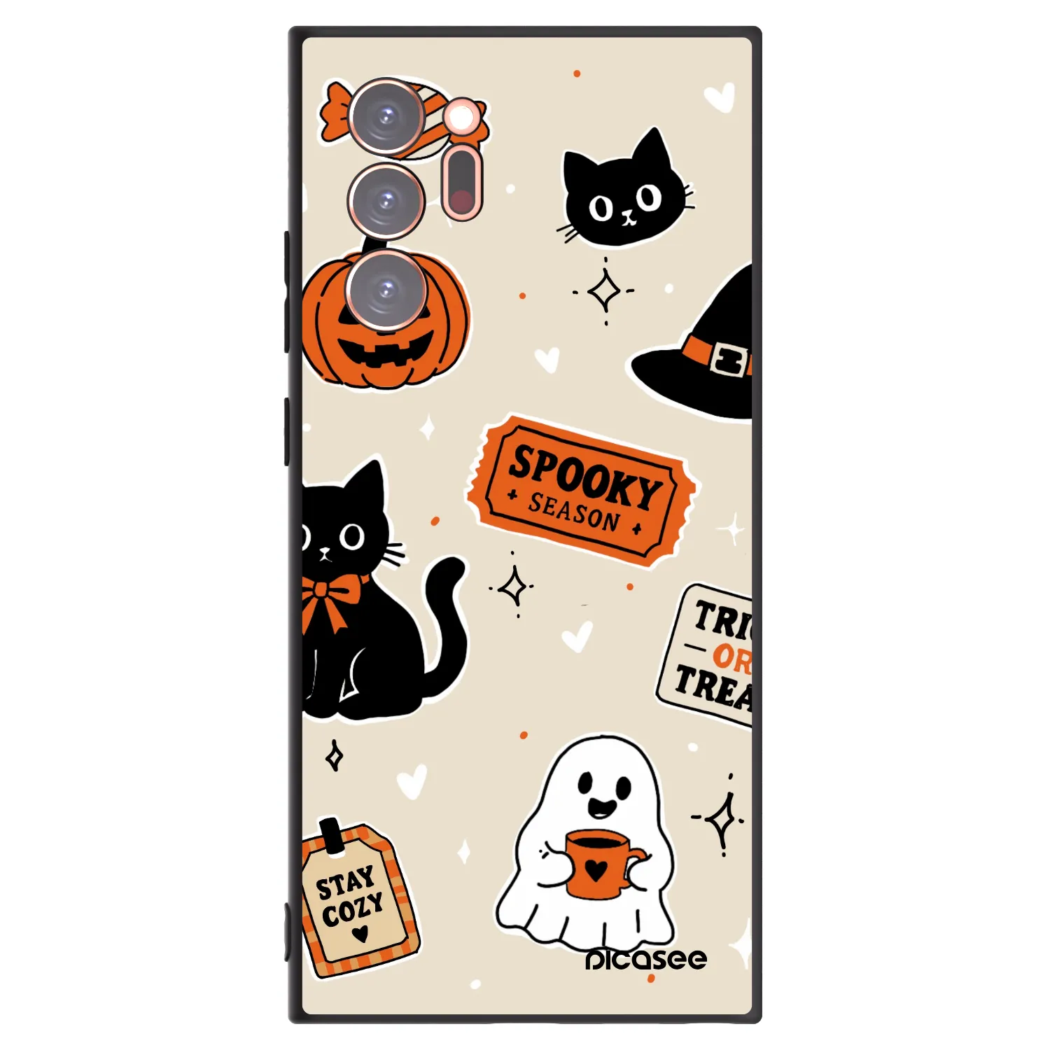 Picasee silikonski črni ovitek za Samsung Galaxy Note 20 Ultra - Halloween stickers