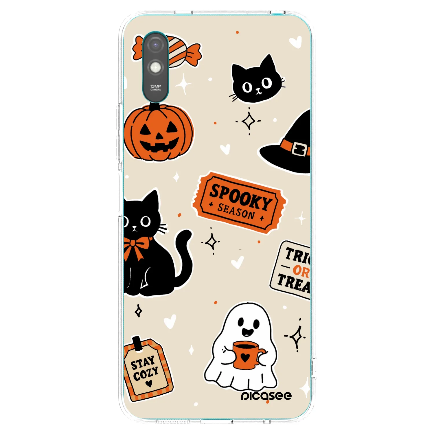Picasee silikonski prozorni ovitek za Xiaomi Redmi 9A - Halloween stickers
