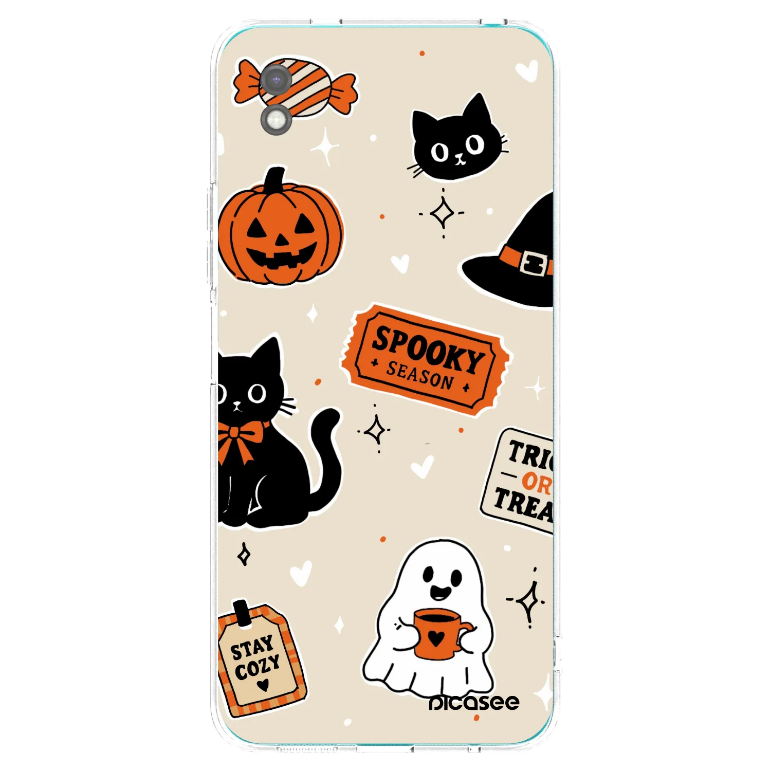 Picasee silikonski črni ovitek za Xiaomi Redmi 9A - Halloween stickers