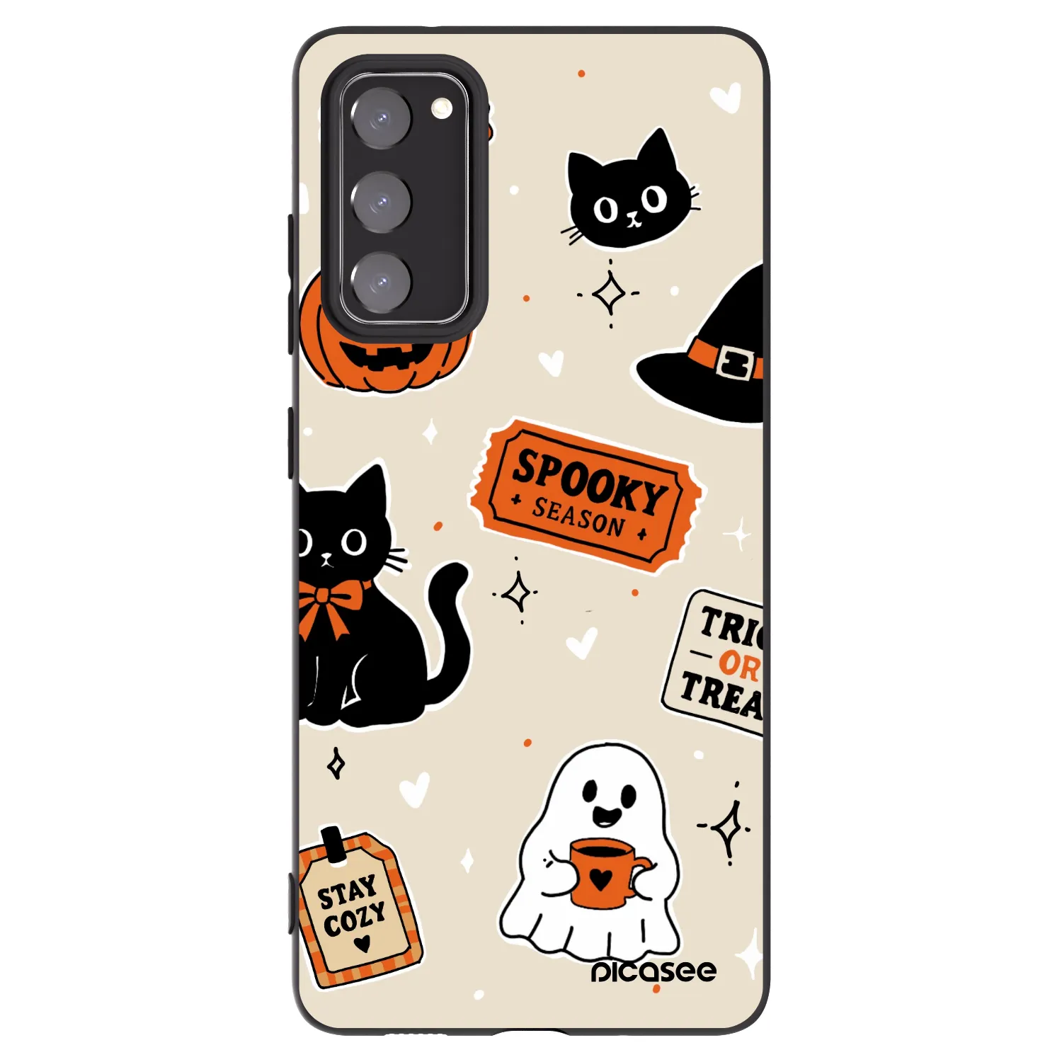 Picasee silikonski črni ovitek za Samsung Galaxy S20 FE - Halloween stickers