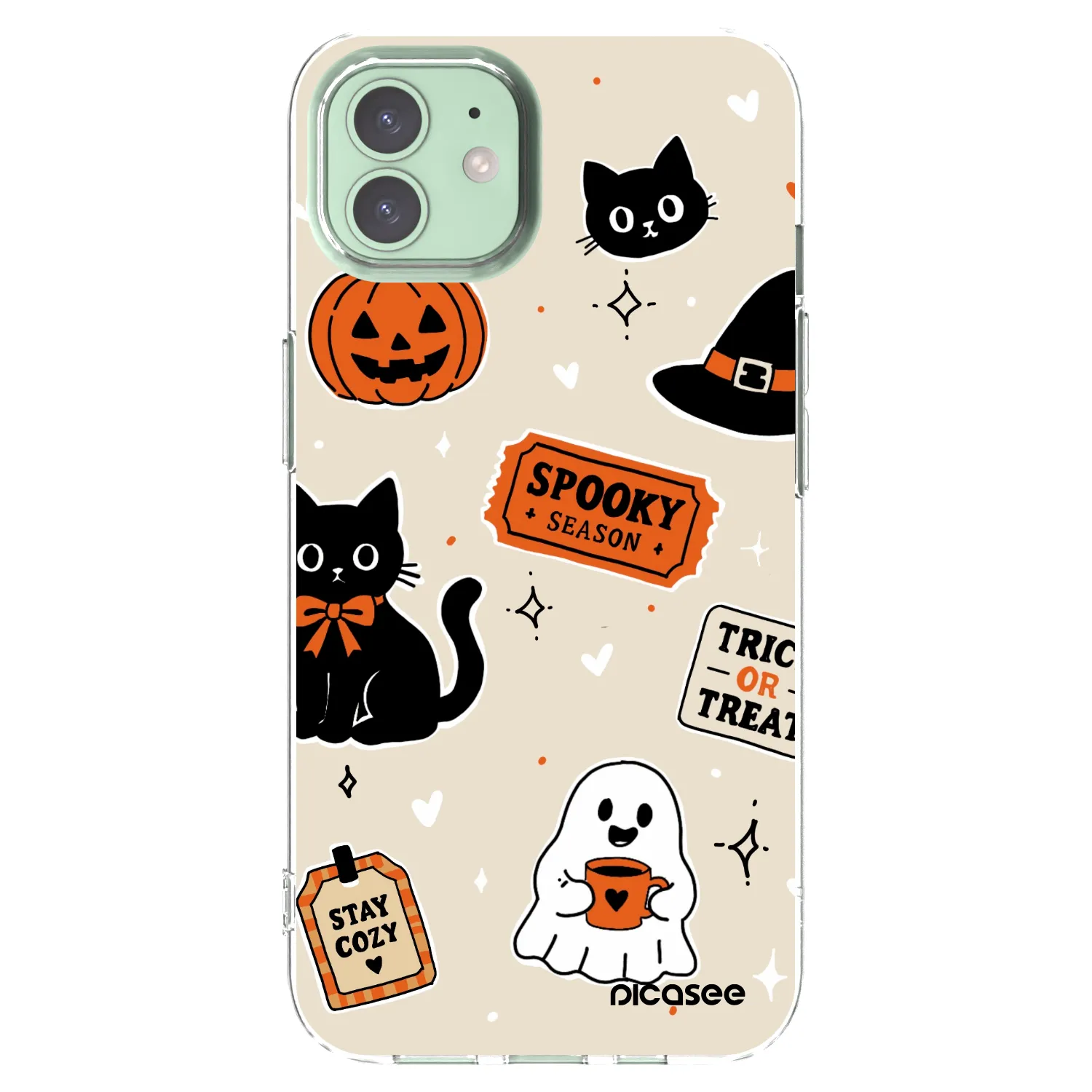 Picasee silikonski prozorni ovitek za Apple iPhone 12 - Halloween stickers