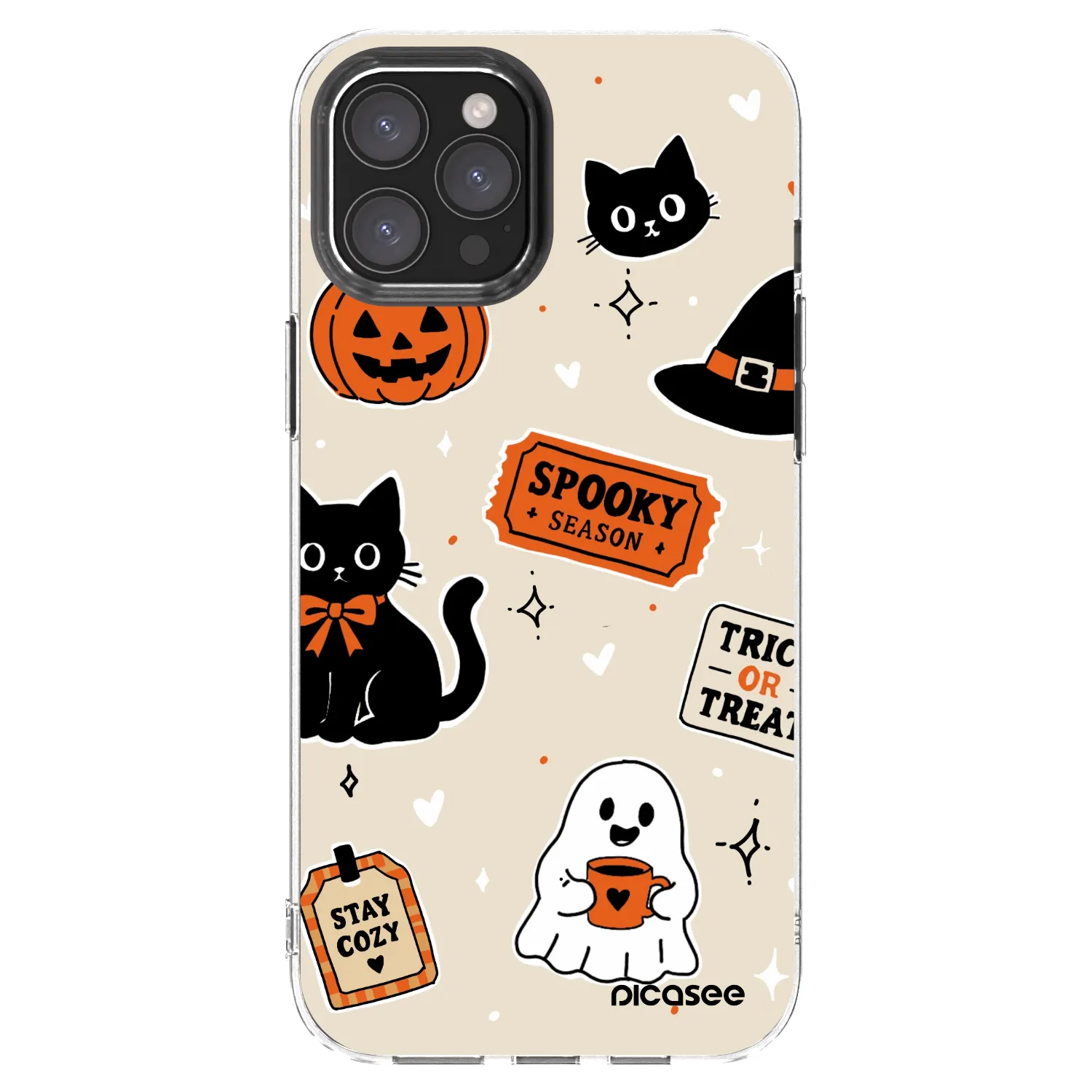 Picasee silikonski prozorni ovitek za Apple iPhone 12 Pro Max - Halloween stickers