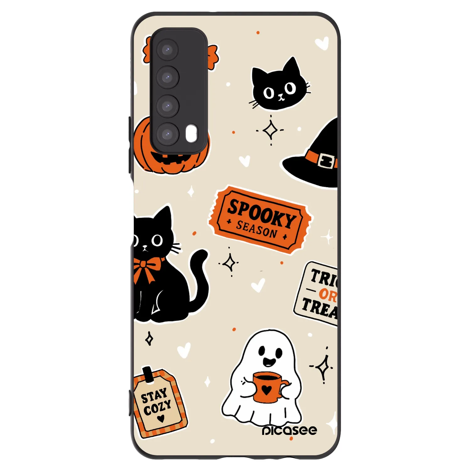 Picasee silikonski črni ovitek za Huawei P Smart 2021 - Halloween stickers