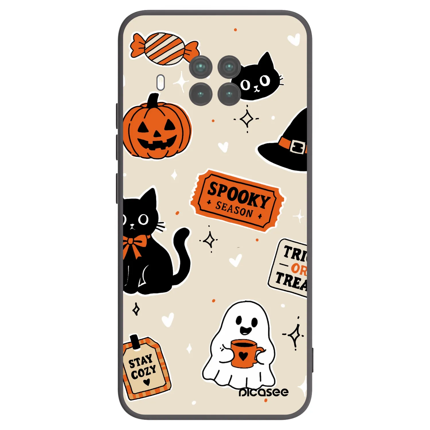 Picasee silikonski črni ovitek za Xiaomi Mi 10T Lite - Halloween stickers