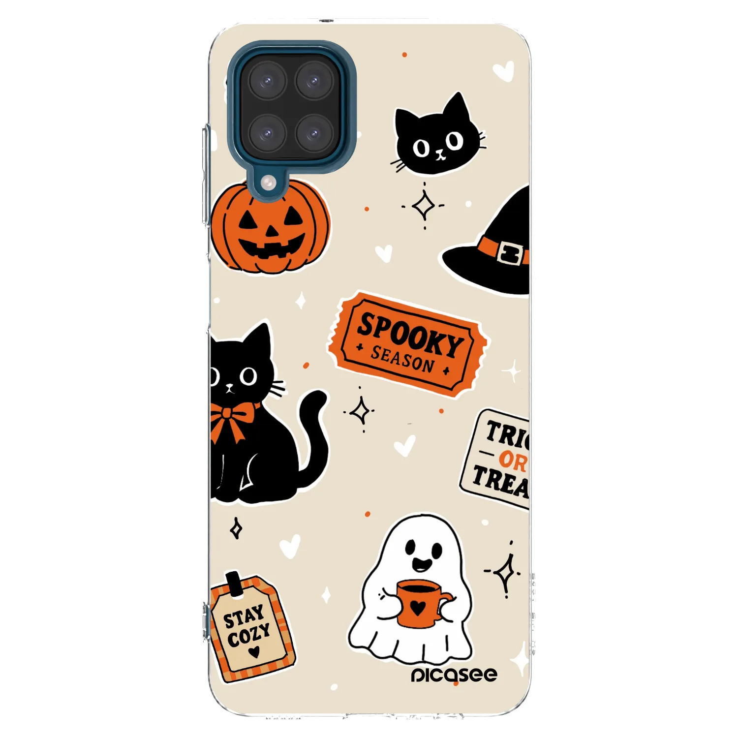 Picasee silikonski prozorni ovitek za Samsung Galaxy A12 A125F - Halloween stickers
