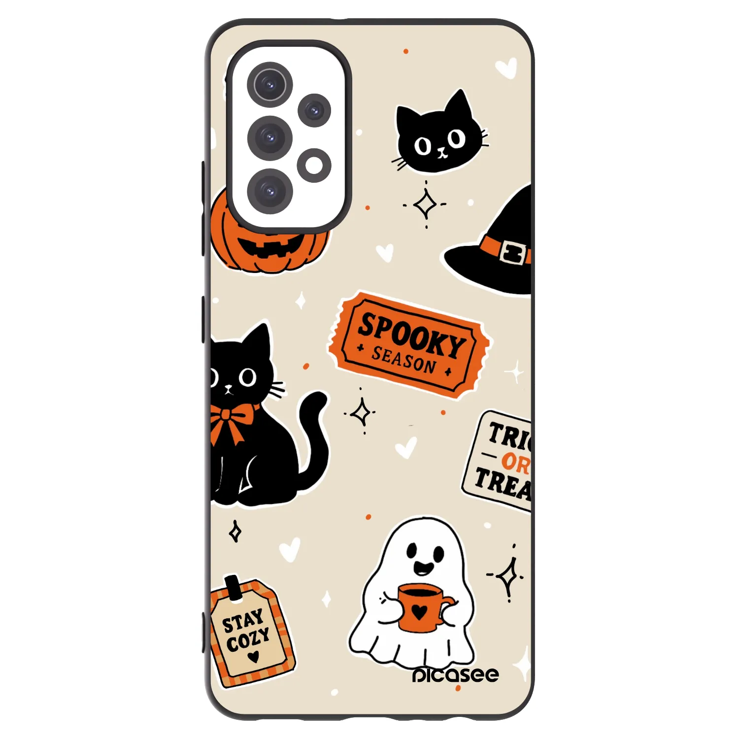 Picasee silikonski črni ovitek za Samsung Galaxy A32 5G A326B - Halloween stickers