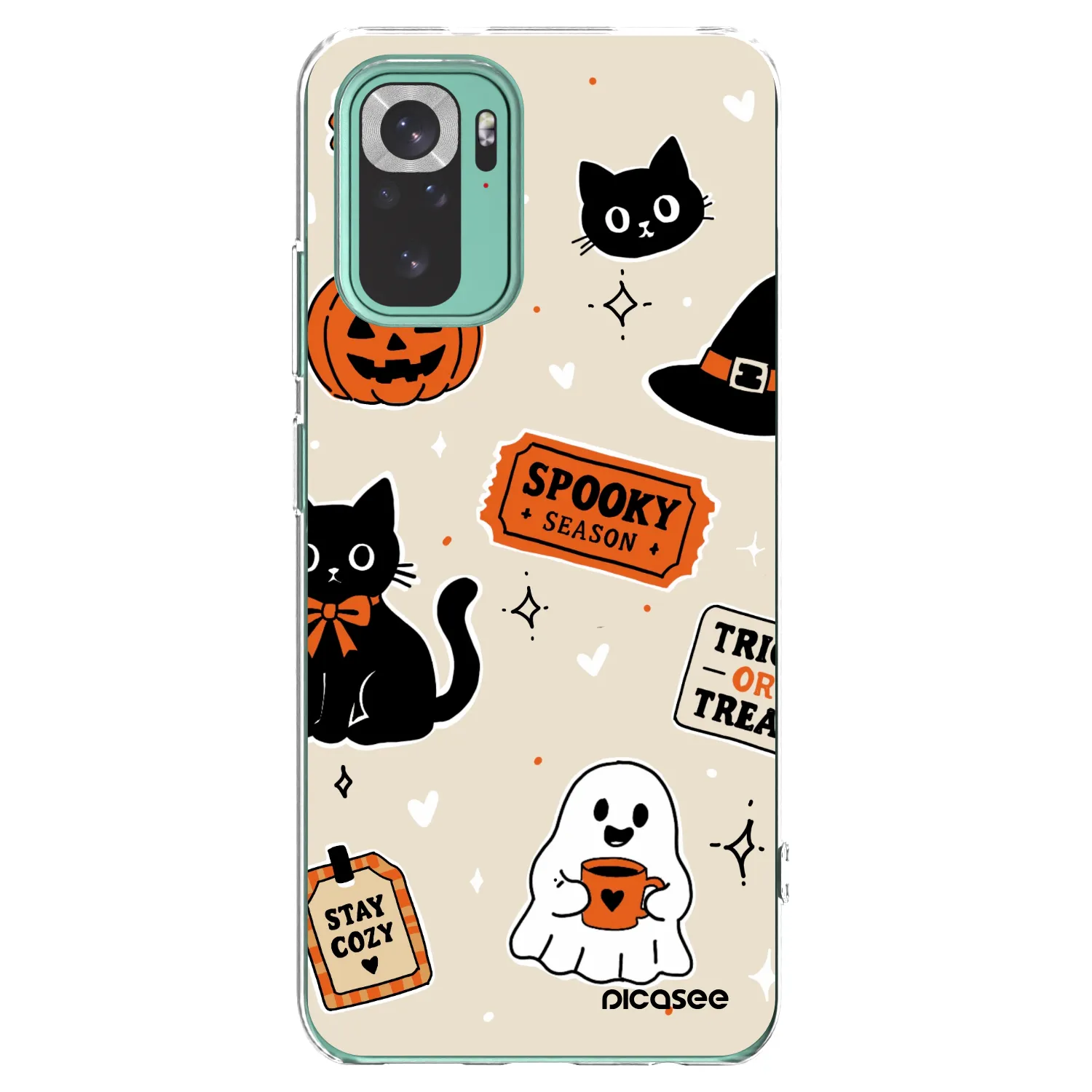 Picasee silikonski prozorni ovitek za Xiaomi Redmi Note 10 Pro - Halloween stickers